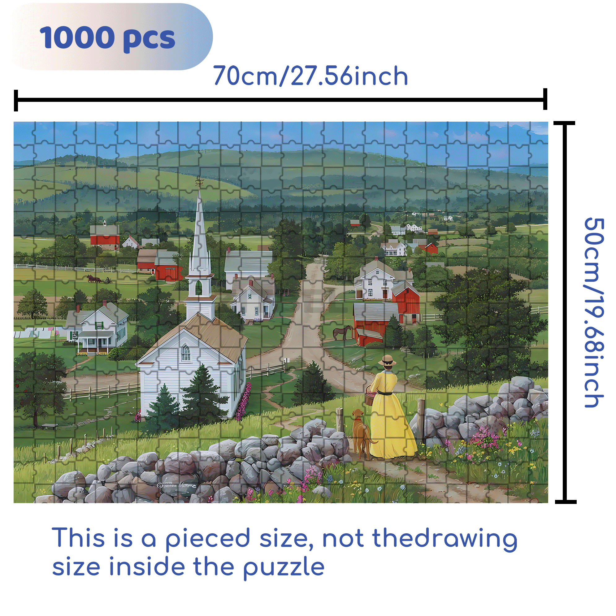 Our Town 500pcs/1000pcs Jigsaw Puzzle, Scratch-Resistant, Interactive Family Game & Brain-Boosting DIY Decor, Perfect for Halloween, Christmas & New Year Gifts, Family Puzzle Game