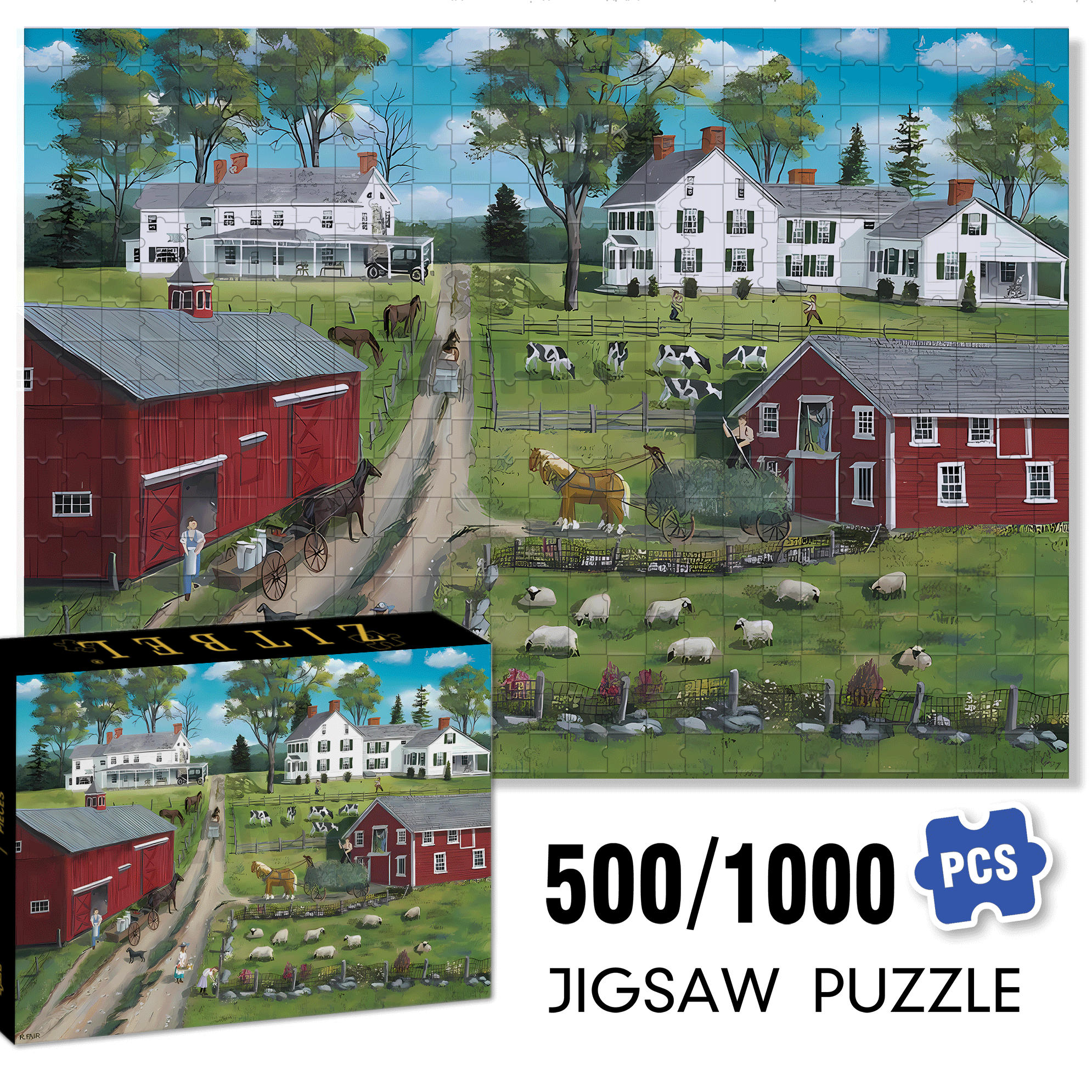 Picking Flowers 2 500pcs/1000pcs Jigsaw Puzzle, Scratch-Resistant, Interactive Family Game & Brain-Boosting DIY Decor, Perfect for Halloween, Christmas & New Year Gifts, Family Puzzle Game