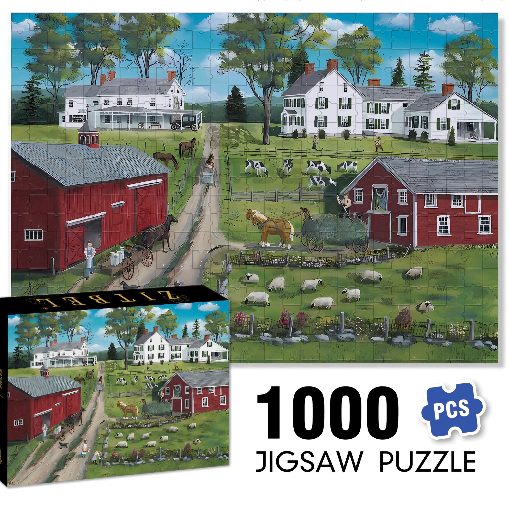 Picking Flowers 2 500pcs/1000pcs Jigsaw Puzzle, Scratch-Resistant, Interactive Family Game & Brain-Boosting DIY Decor, Perfect for Halloween, Christmas & New Year Gifts, Family Puzzle Game