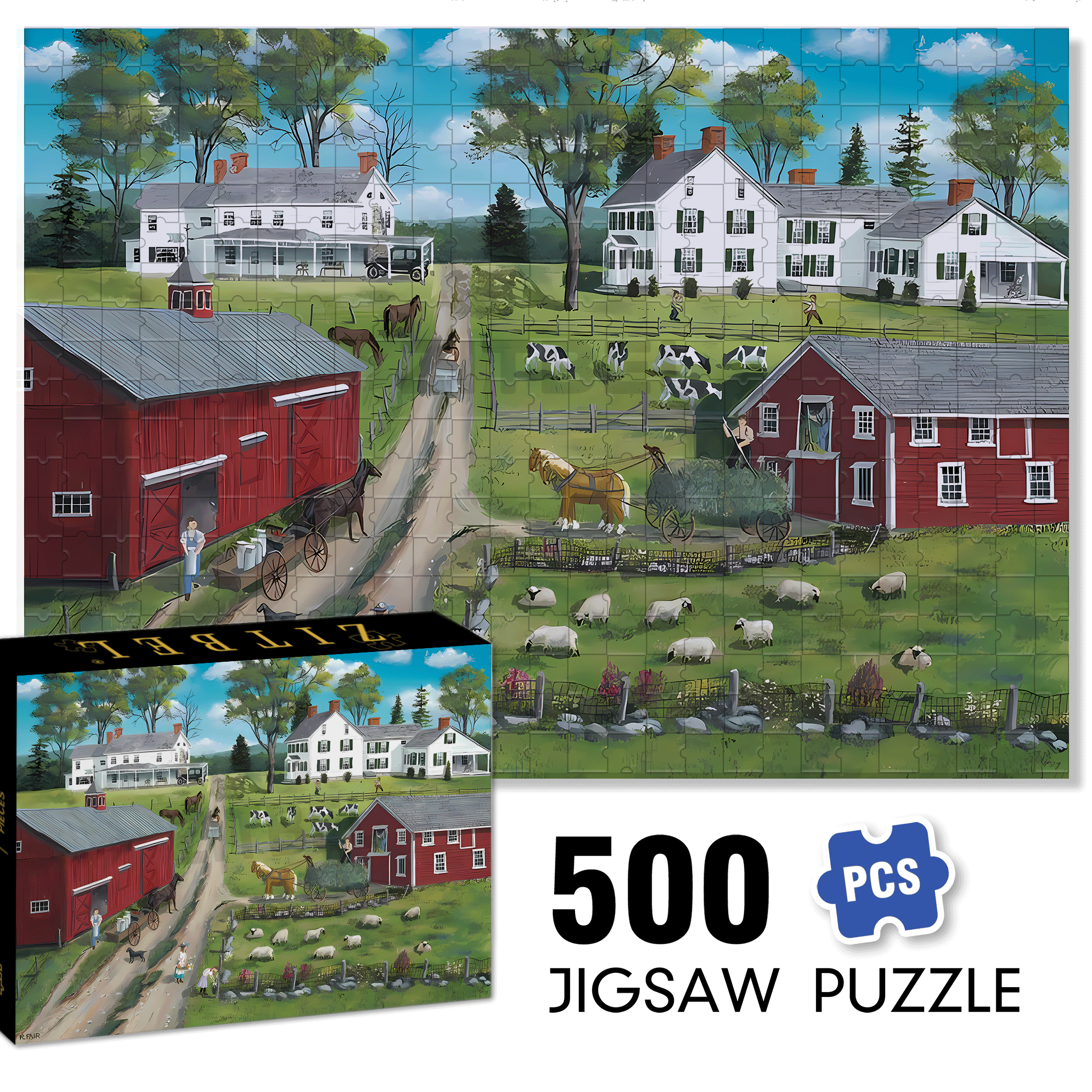 Picking Flowers 2 500pcs/1000pcs Jigsaw Puzzle, Scratch-Resistant, Interactive Family Game & Brain-Boosting DIY Decor, Perfect for Halloween, Christmas & New Year Gifts, Family Puzzle Game