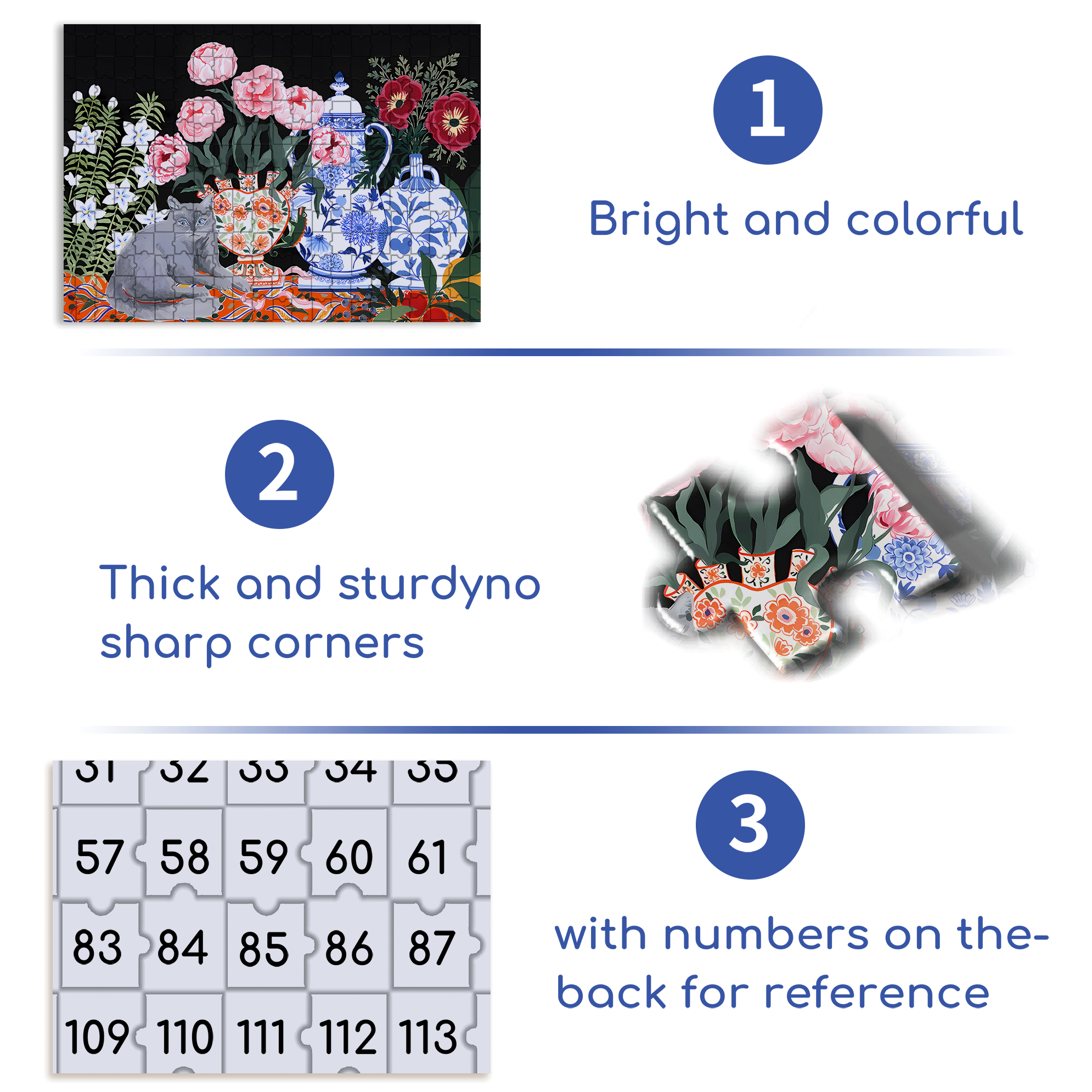 Porcelaine 500pcs/1000pcs Jigsaw Puzzle, Scratch-Resistant, Interactive Family Game & Brain-Boosting DIY Decor, Perfect for Halloween, Christmas & New Year Gifts, Family Puzzle Game