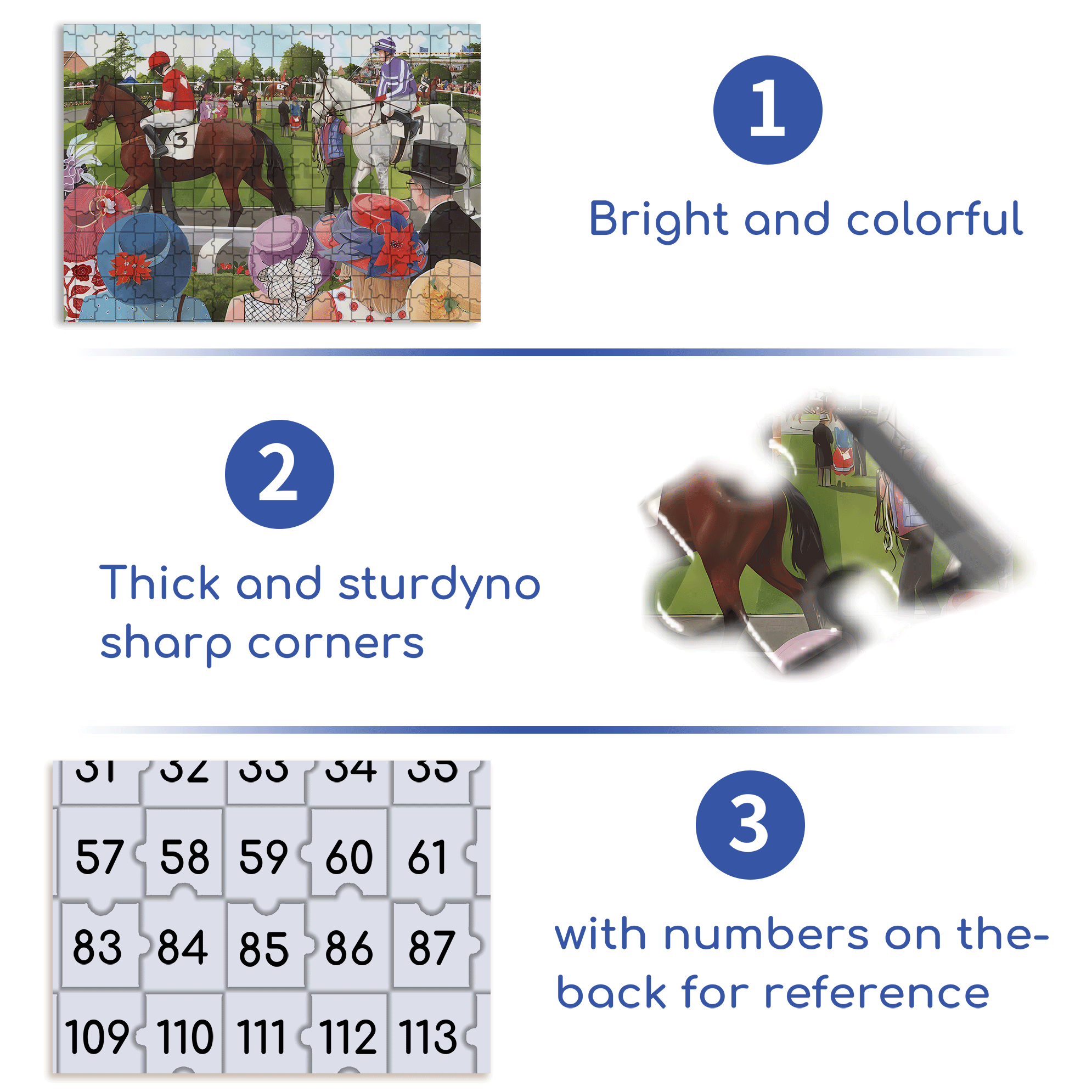 Racecourse 500pcs/1000pcs Jigsaw Puzzle, Scratch-Resistant, Interactive Family Game & Brain-Boosting DIY Decor, Perfect for Halloween, Christmas & New Year Gifts, Family Puzzle Game