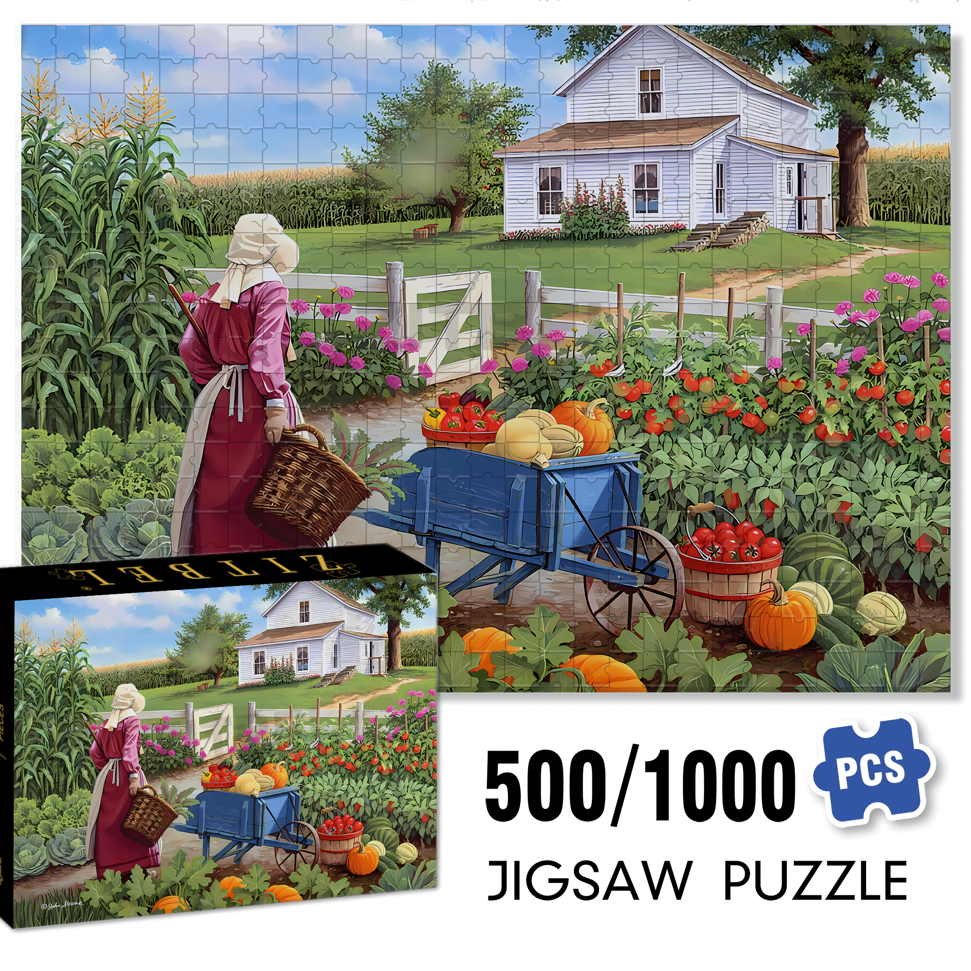 Ripe and Ready 500pcs/1000pcs Jigsaw Puzzle, Scratch-Resistant, Interactive Family Game & Brain-Boosting DIY Decor, Perfect for Halloween, Christmas & New Year Gifts, Family Puzzle Game