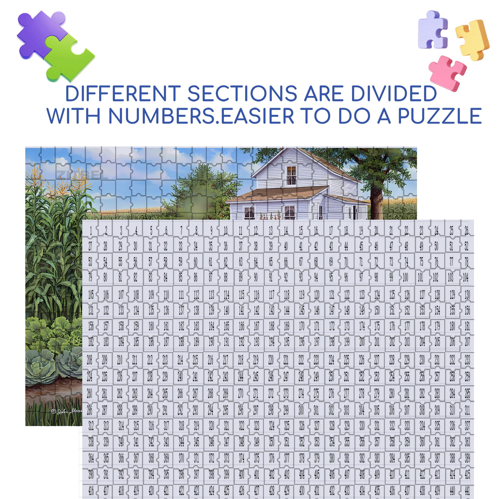 Ripe and Ready 500pcs/1000pcs Jigsaw Puzzle, Scratch-Resistant, Interactive Family Game & Brain-Boosting DIY Decor, Perfect for Halloween, Christmas & New Year Gifts, Family Puzzle Game