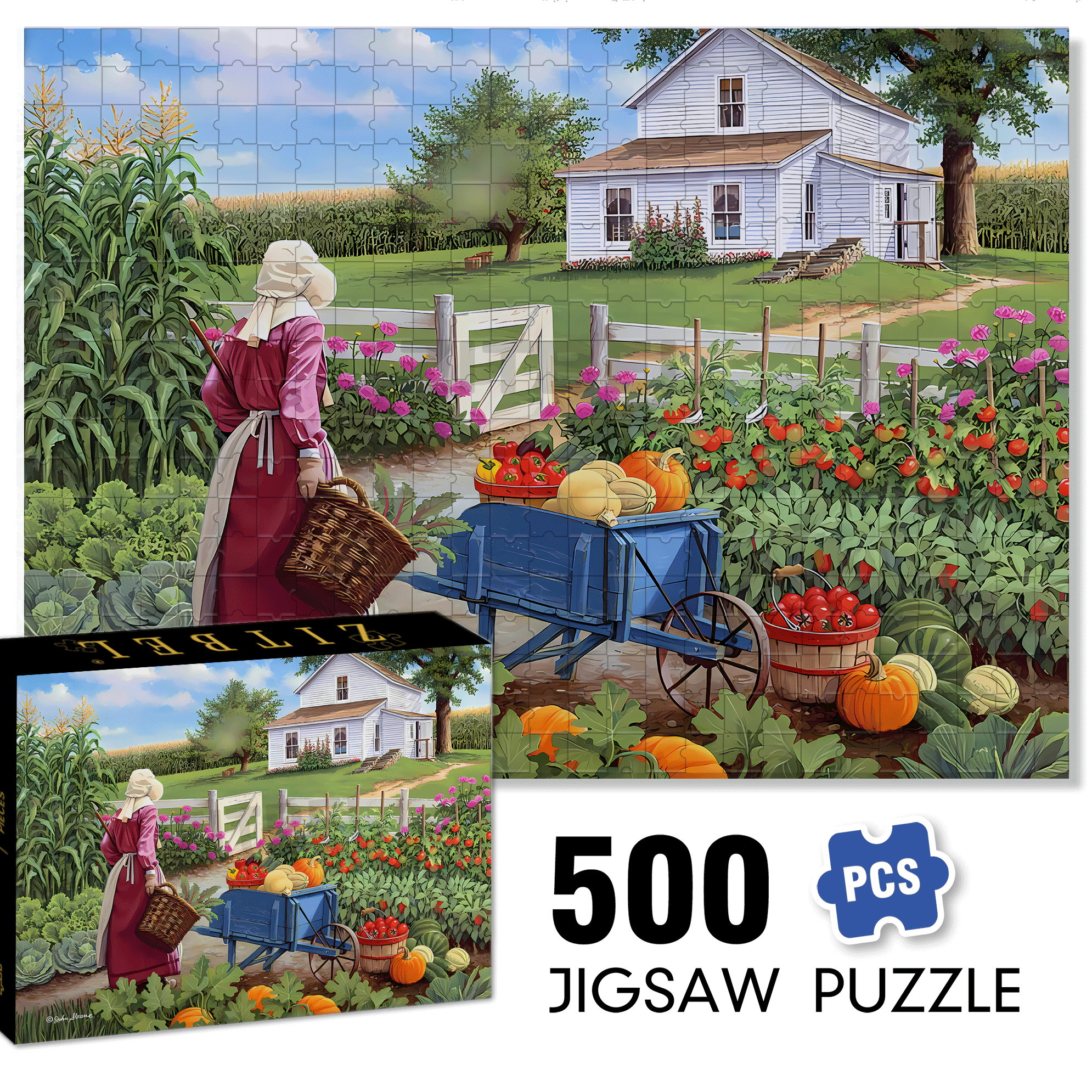 Ripe and Ready 500pcs/1000pcs Jigsaw Puzzle, Scratch-Resistant, Interactive Family Game & Brain-Boosting DIY Decor, Perfect for Halloween, Christmas & New Year Gifts, Family Puzzle Game