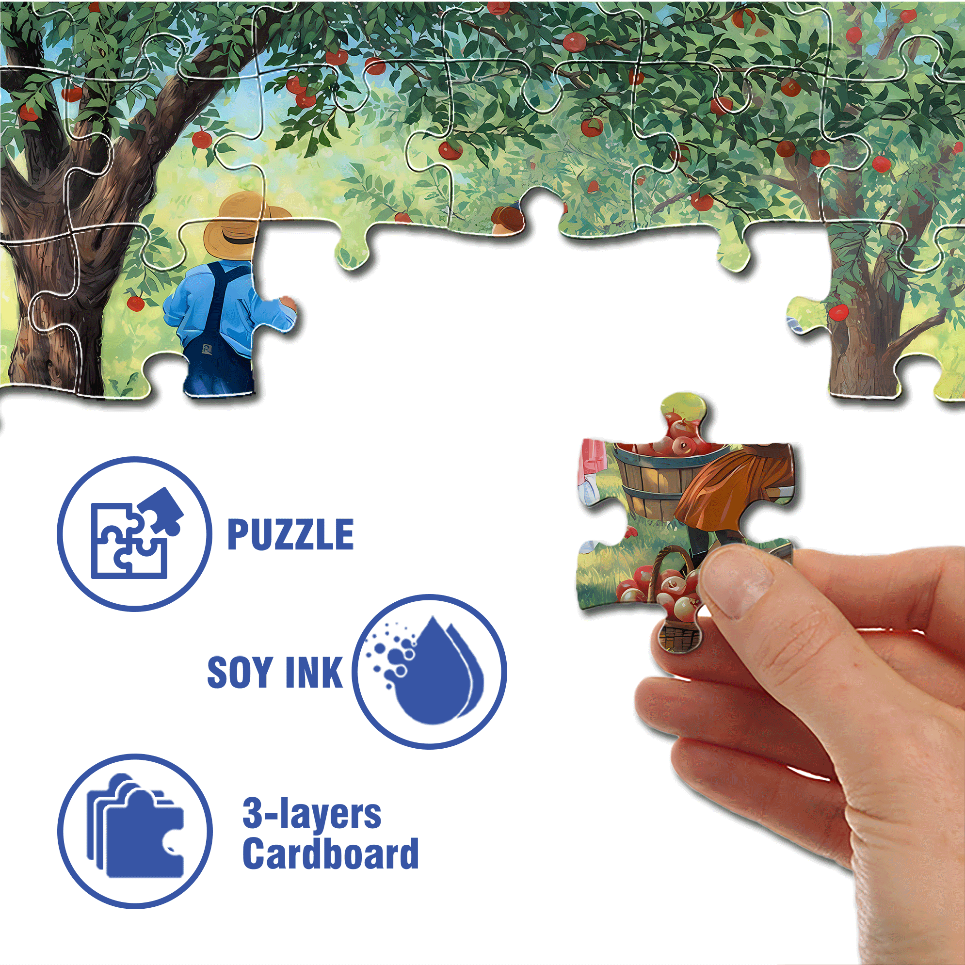Round and Round 500pcs/1000pcs Jigsaw Puzzle, Scratch-Resistant, Interactive Family Game & Brain-Boosting DIY Decor, Perfect for Halloween, Christmas & New Year Gifts, Family Puzzle Game