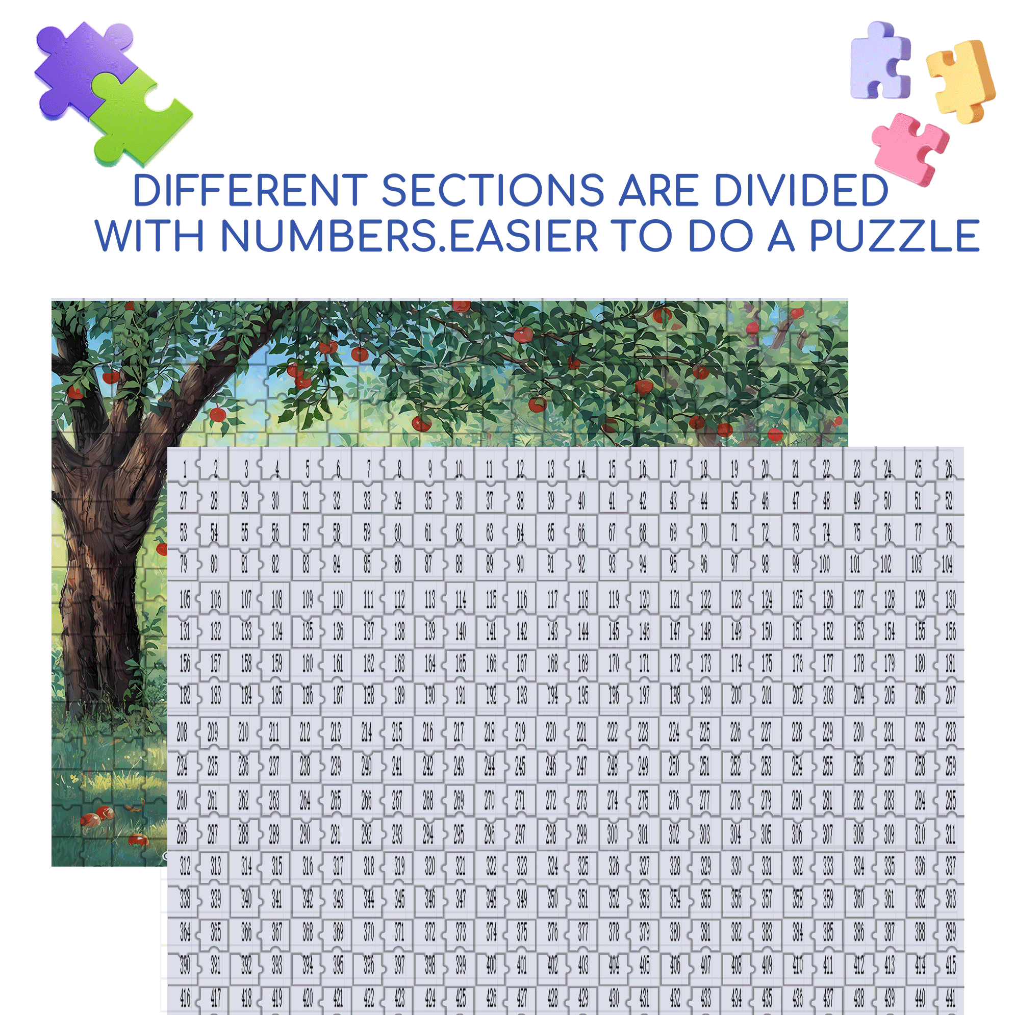 Round and Round 500pcs/1000pcs Jigsaw Puzzle, Scratch-Resistant, Interactive Family Game & Brain-Boosting DIY Decor, Perfect for Halloween, Christmas & New Year Gifts, Family Puzzle Game