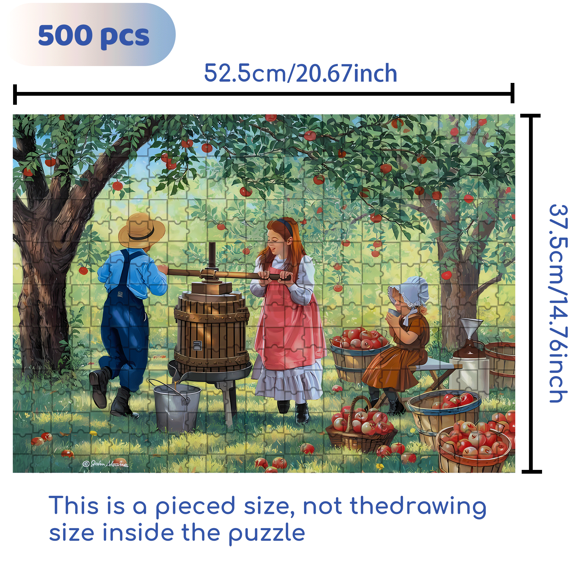 Round and Round 500pcs/1000pcs Jigsaw Puzzle, Scratch-Resistant, Interactive Family Game & Brain-Boosting DIY Decor, Perfect for Halloween, Christmas & New Year Gifts, Family Puzzle Game