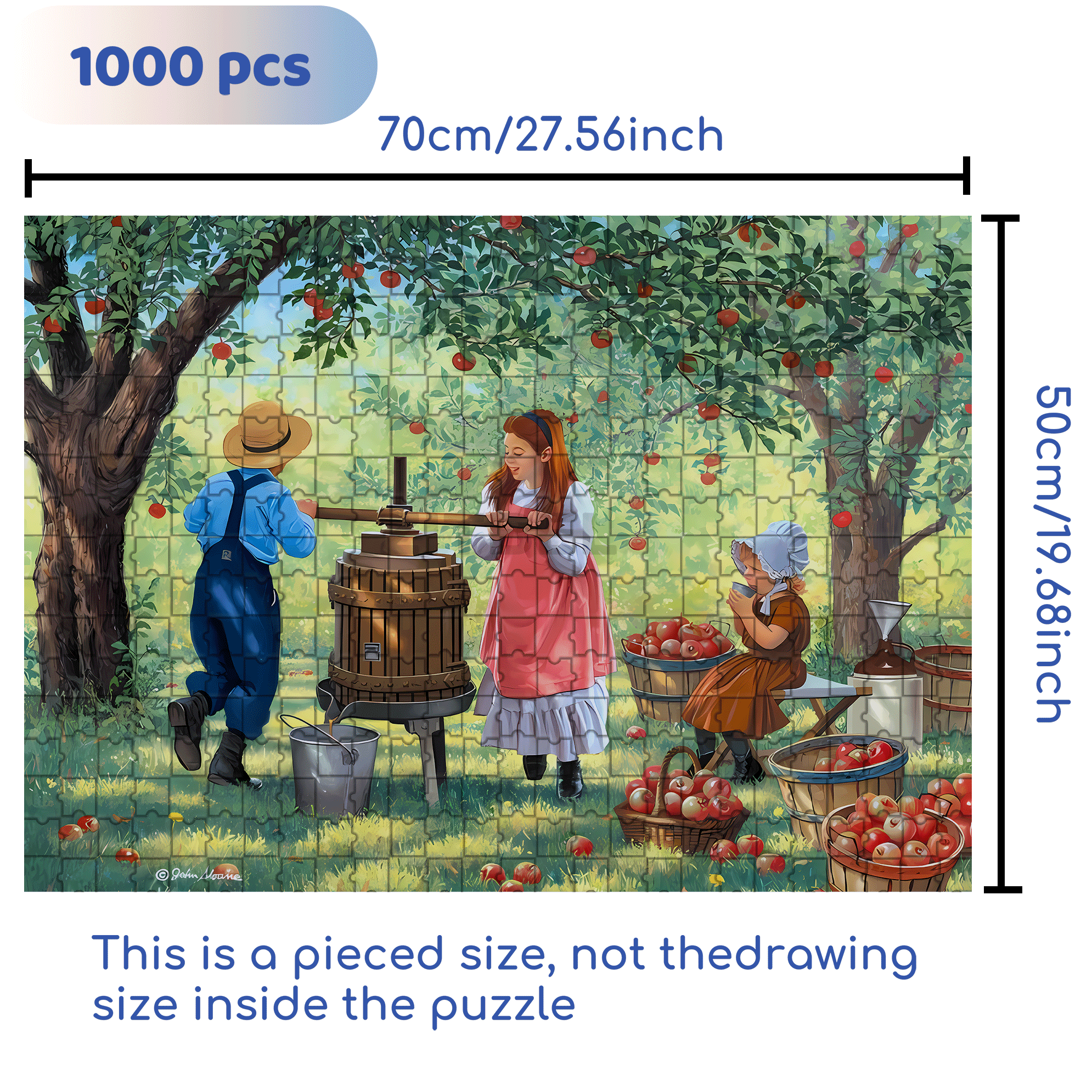 Round and Round 500pcs/1000pcs Jigsaw Puzzle, Scratch-Resistant, Interactive Family Game & Brain-Boosting DIY Decor, Perfect for Halloween, Christmas & New Year Gifts, Family Puzzle Game