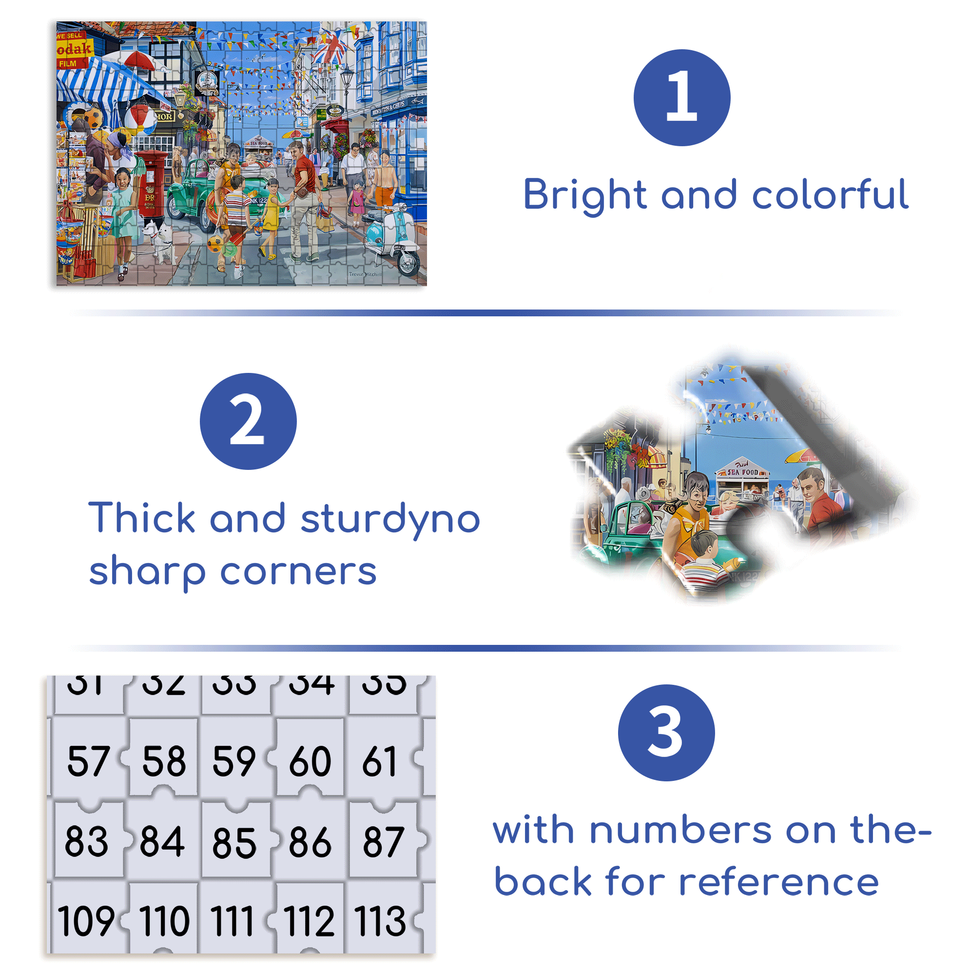 Seaside Highstreet Seaside 500pcs/1000pcs Jigsaw Puzzle, Scratch-Resistant, Interactive Family Game & Brain-Boosting DIY Decor, Perfect for Halloween, Christmas & New Year Gifts, Family Puzzle Game