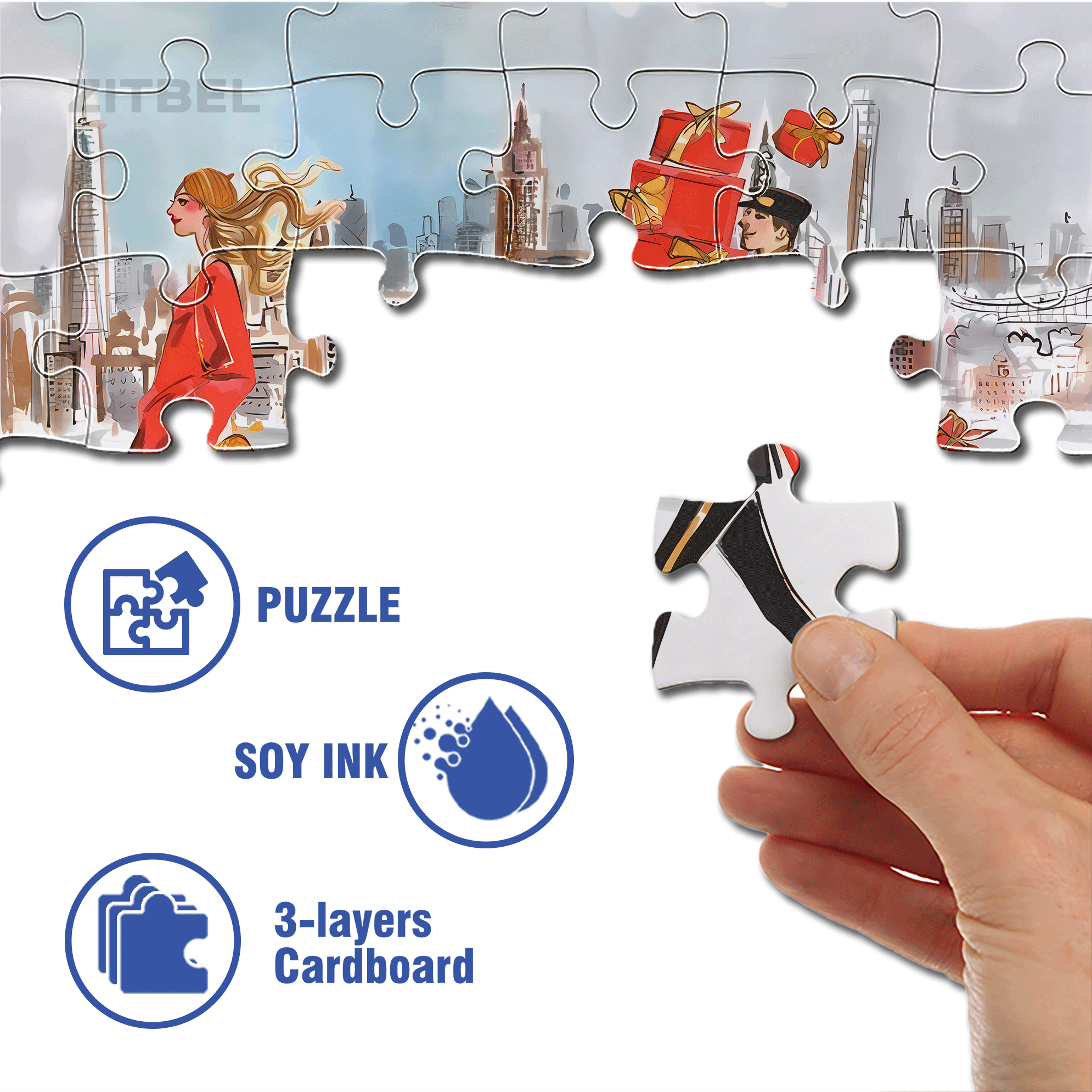 Shopping Concierge 500pcs/1000pcs Jigsaw Puzzle, Scratch-Resistant, Interactive Family Game & Brain-Boosting DIY Decor, Perfect for Halloween, Christmas & New Year Gifts, Family Puzzle Game