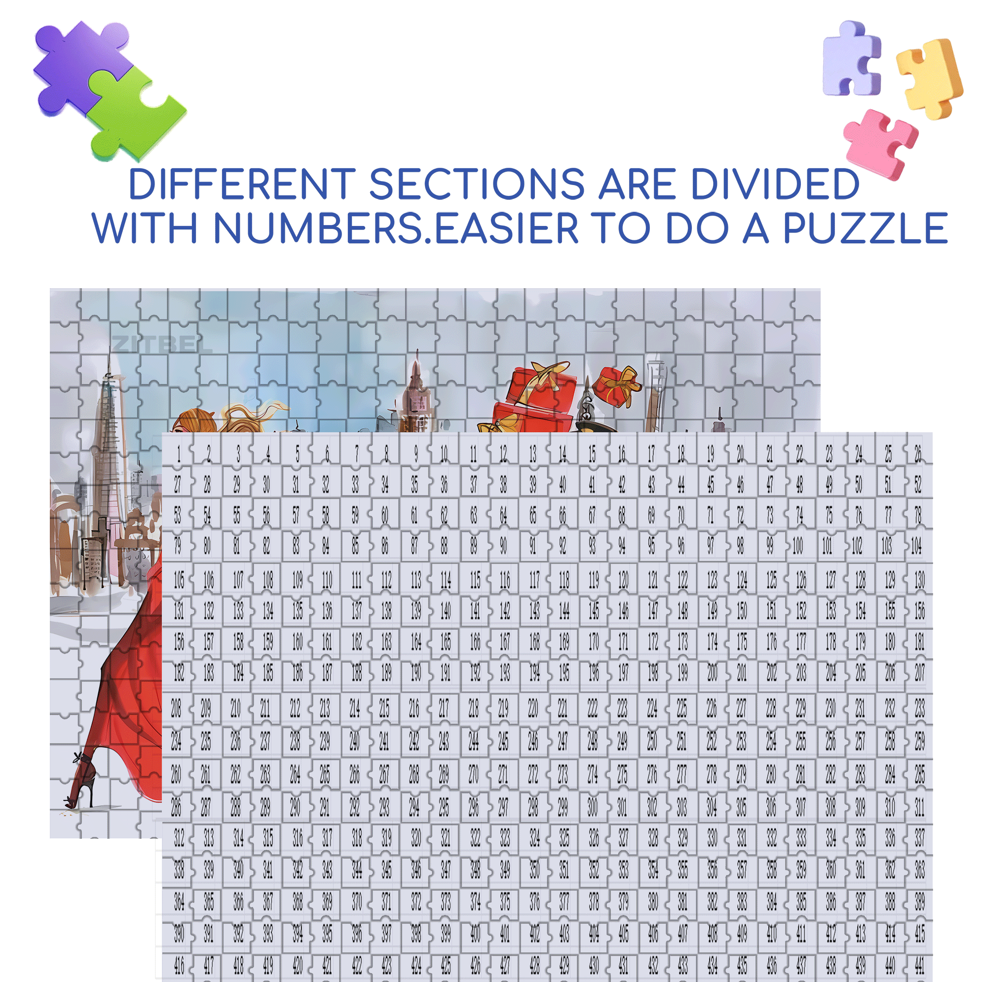 Shopping Concierge 500pcs/1000pcs Jigsaw Puzzle, Scratch-Resistant, Interactive Family Game & Brain-Boosting DIY Decor, Perfect for Halloween, Christmas & New Year Gifts, Family Puzzle Game