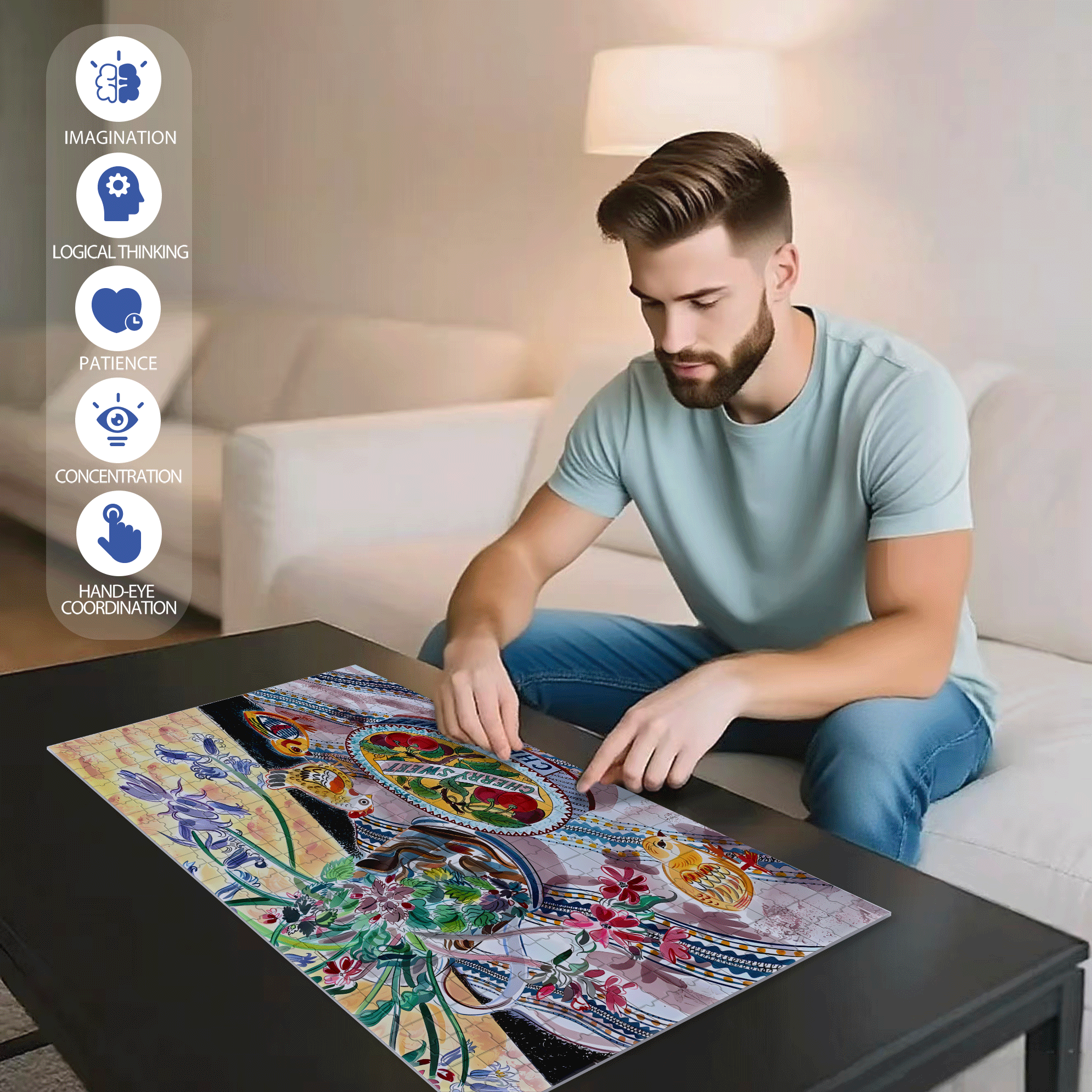 Still Life with Toy Chicks 500pcs/1000pcs Jigsaw Puzzle, Scratch-Resistant, Interactive Family Game & Brain-Boosting DIY Decor, Perfect for Halloween, Christmas & New Year Gifts, Family Puzzle Game