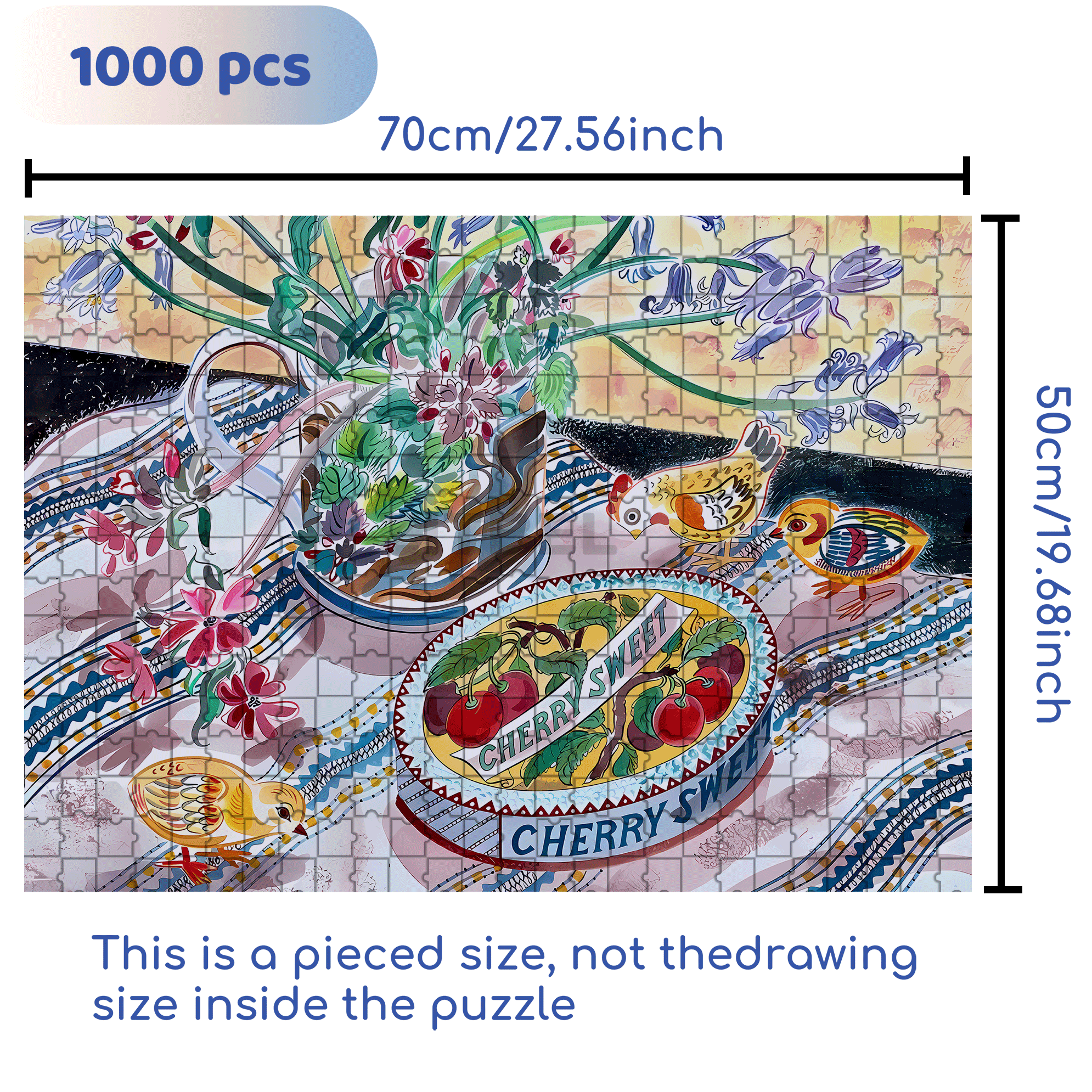 Still Life with Toy Chicks 500pcs/1000pcs Jigsaw Puzzle, Scratch-Resistant, Interactive Family Game & Brain-Boosting DIY Decor, Perfect for Halloween, Christmas & New Year Gifts, Family Puzzle Game