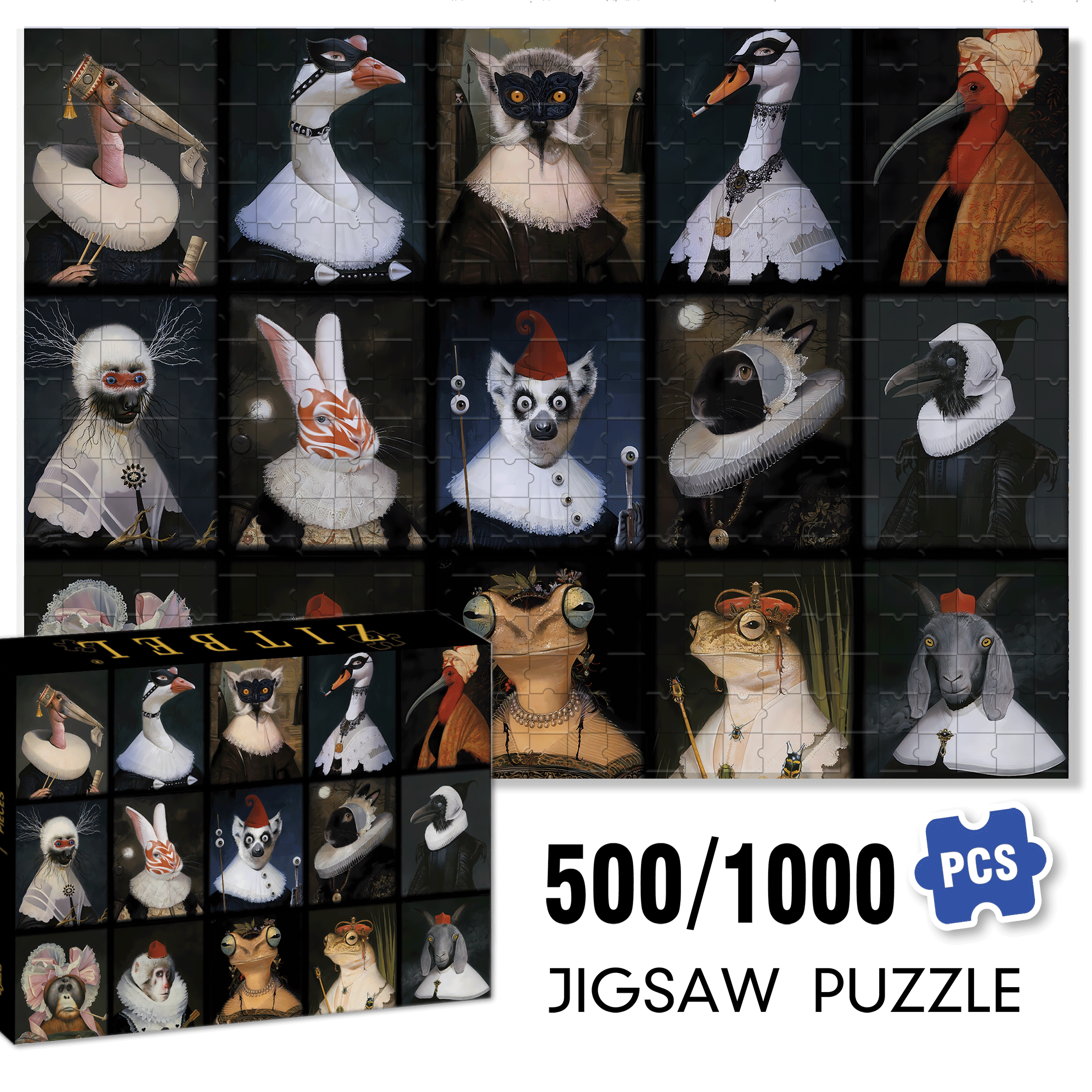 Strange Dreams 500pcs/1000pcs Jigsaw Puzzle, Scratch-Resistant, Interactive Family Game & Brain-Boosting DIY Decor, Perfect for Halloween, Christmas & New Year Gifts, Family Puzzle Game