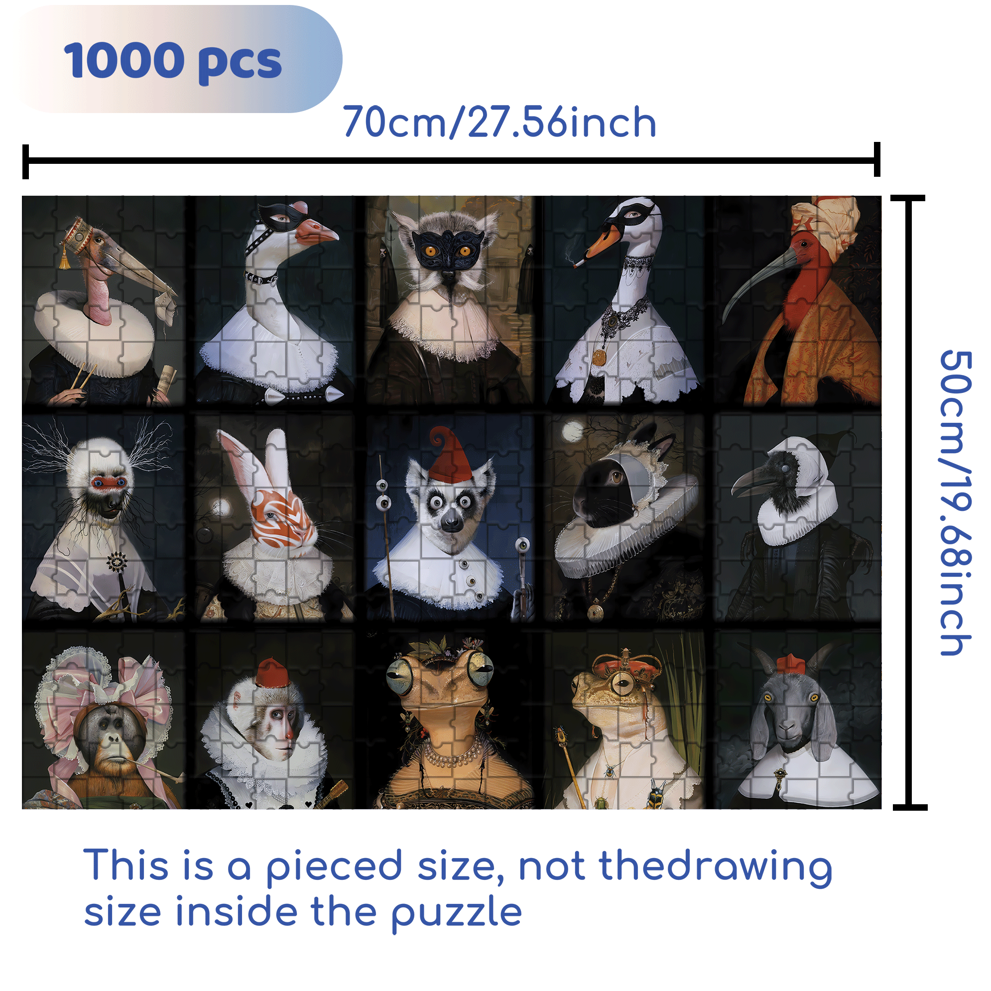 Strange Dreams 500pcs/1000pcs Jigsaw Puzzle, Scratch-Resistant, Interactive Family Game & Brain-Boosting DIY Decor, Perfect for Halloween, Christmas & New Year Gifts, Family Puzzle Game