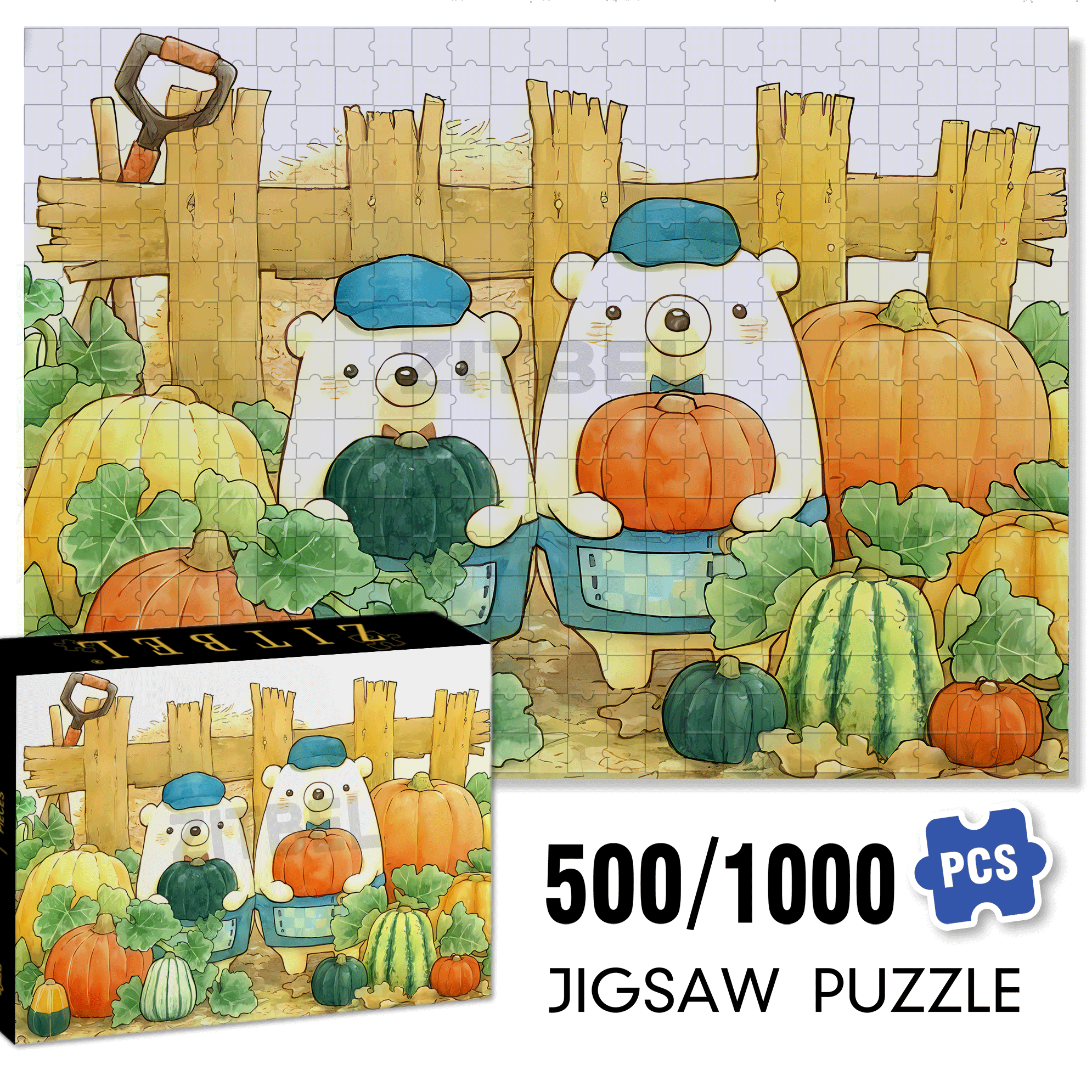 The Best Pumpkin 500pcs/1000pcs Jigsaw Puzzle, Scratch-Resistant, Interactive Family Game & Brain-Boosting DIY Decor, Perfect for Halloween, Christmas & New Year Gifts, Family Puzzle Game