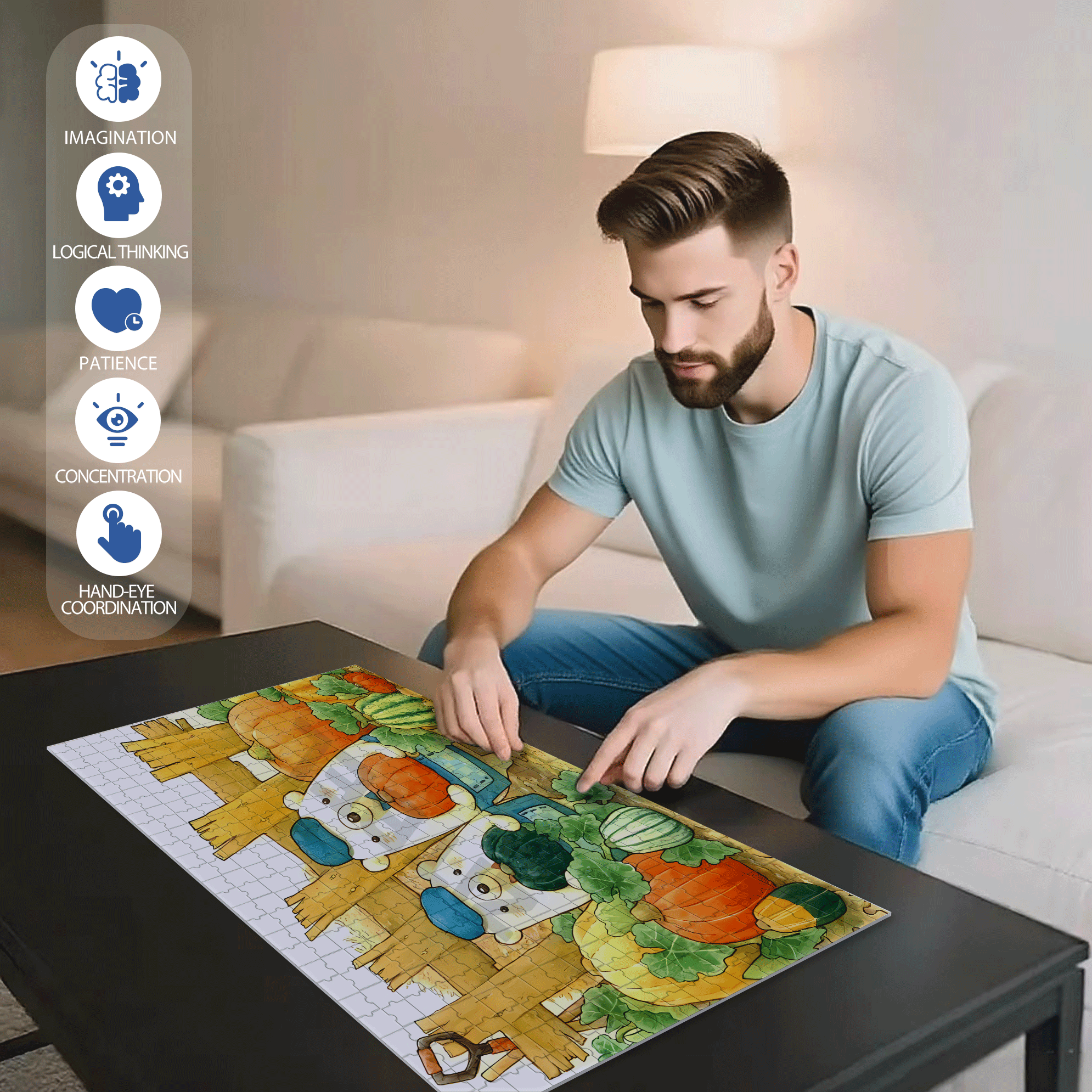 The Best Pumpkin 500pcs/1000pcs Jigsaw Puzzle, Scratch-Resistant, Interactive Family Game & Brain-Boosting DIY Decor, Perfect for Halloween, Christmas & New Year Gifts, Family Puzzle Game