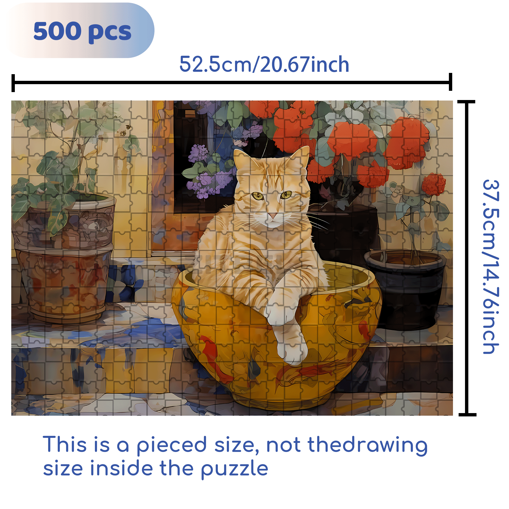 The Cat's Favorite Bed 500pcs/1000pcs Jigsaw Puzzle, Scratch-Resistant, Interactive Family Game & Brain-Boosting DIY Decor, Perfect for Halloween, Christmas & New Year Gifts, Family Puzzle Game