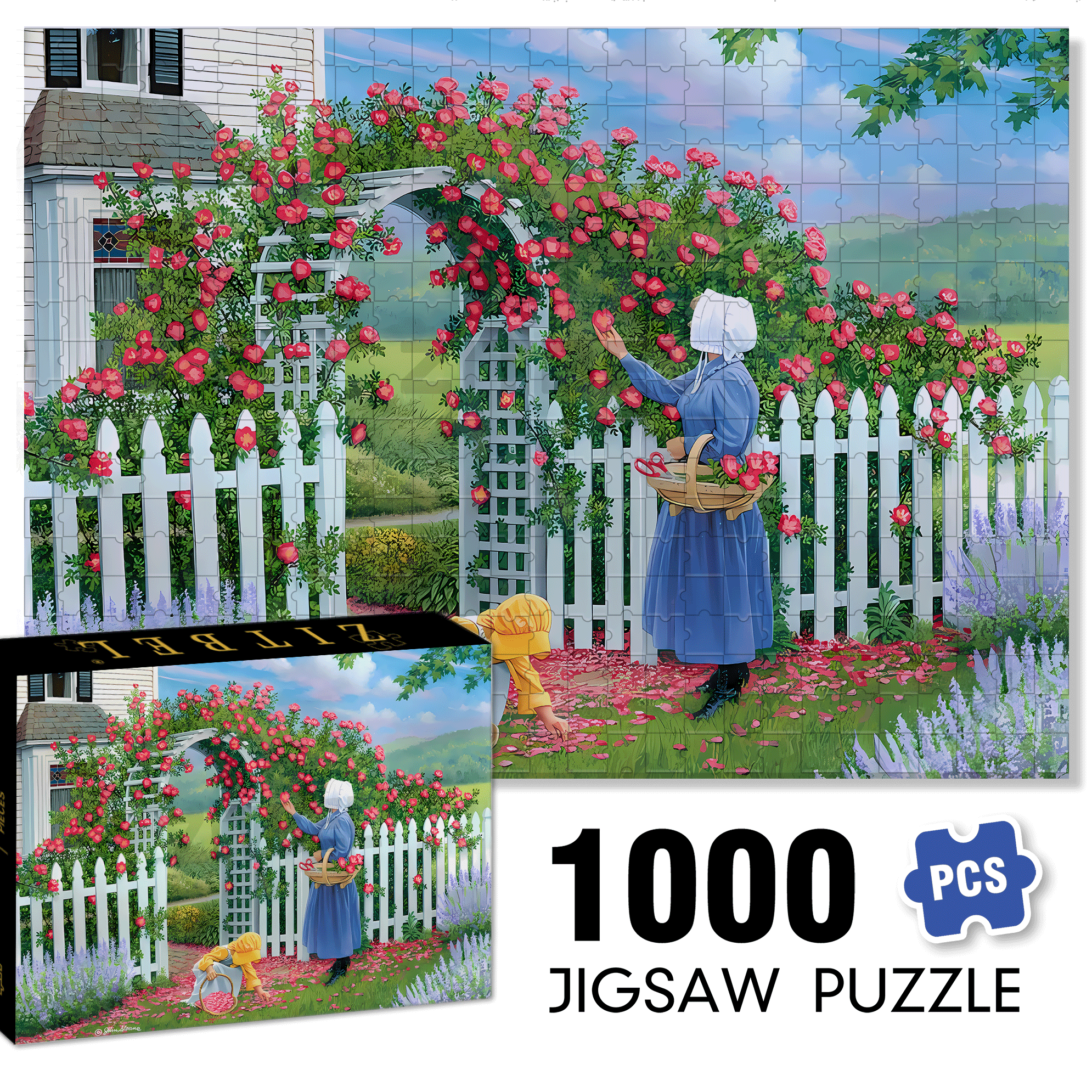 The Rose Arbor 500pcs/1000pcs Jigsaw Puzzle, Scratch-Resistant, Interactive Family Game & Brain-Boosting DIY Decor, Perfect for Halloween, Christmas & New Year Gifts, Family Puzzle Game