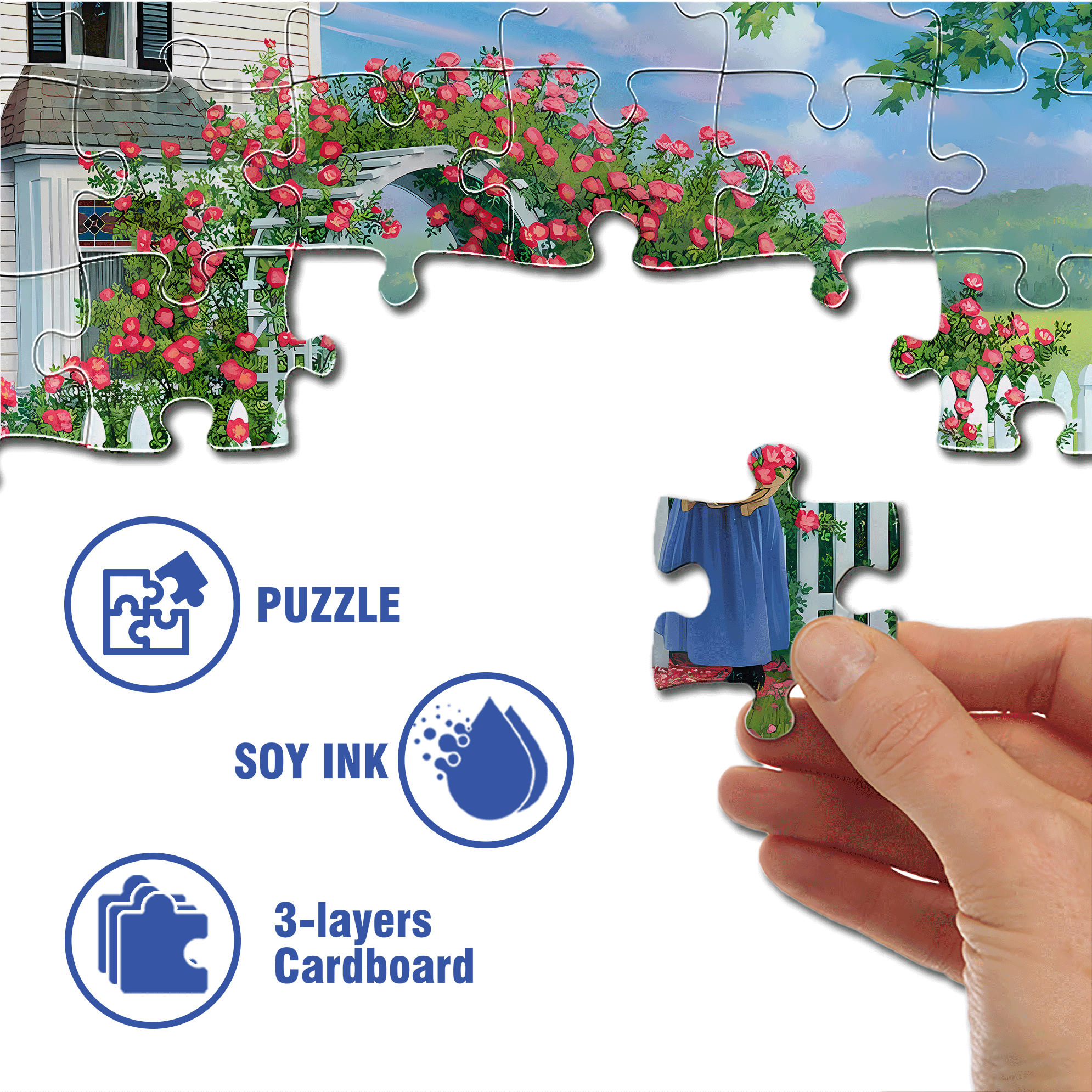 The Rose Arbor 500pcs/1000pcs Jigsaw Puzzle, Scratch-Resistant, Interactive Family Game & Brain-Boosting DIY Decor, Perfect for Halloween, Christmas & New Year Gifts, Family Puzzle Game