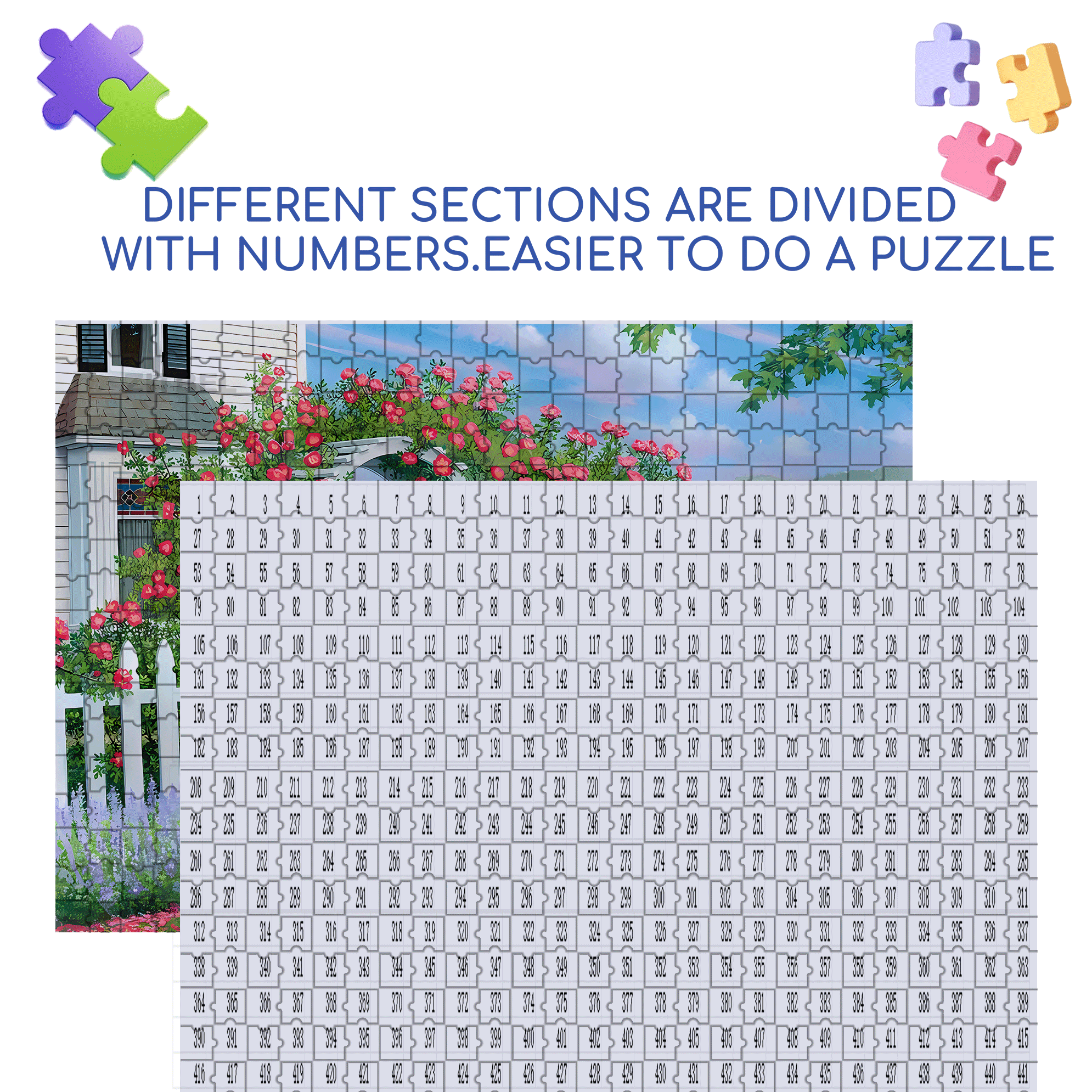 The Rose Arbor 500pcs/1000pcs Jigsaw Puzzle, Scratch-Resistant, Interactive Family Game & Brain-Boosting DIY Decor, Perfect for Halloween, Christmas & New Year Gifts, Family Puzzle Game