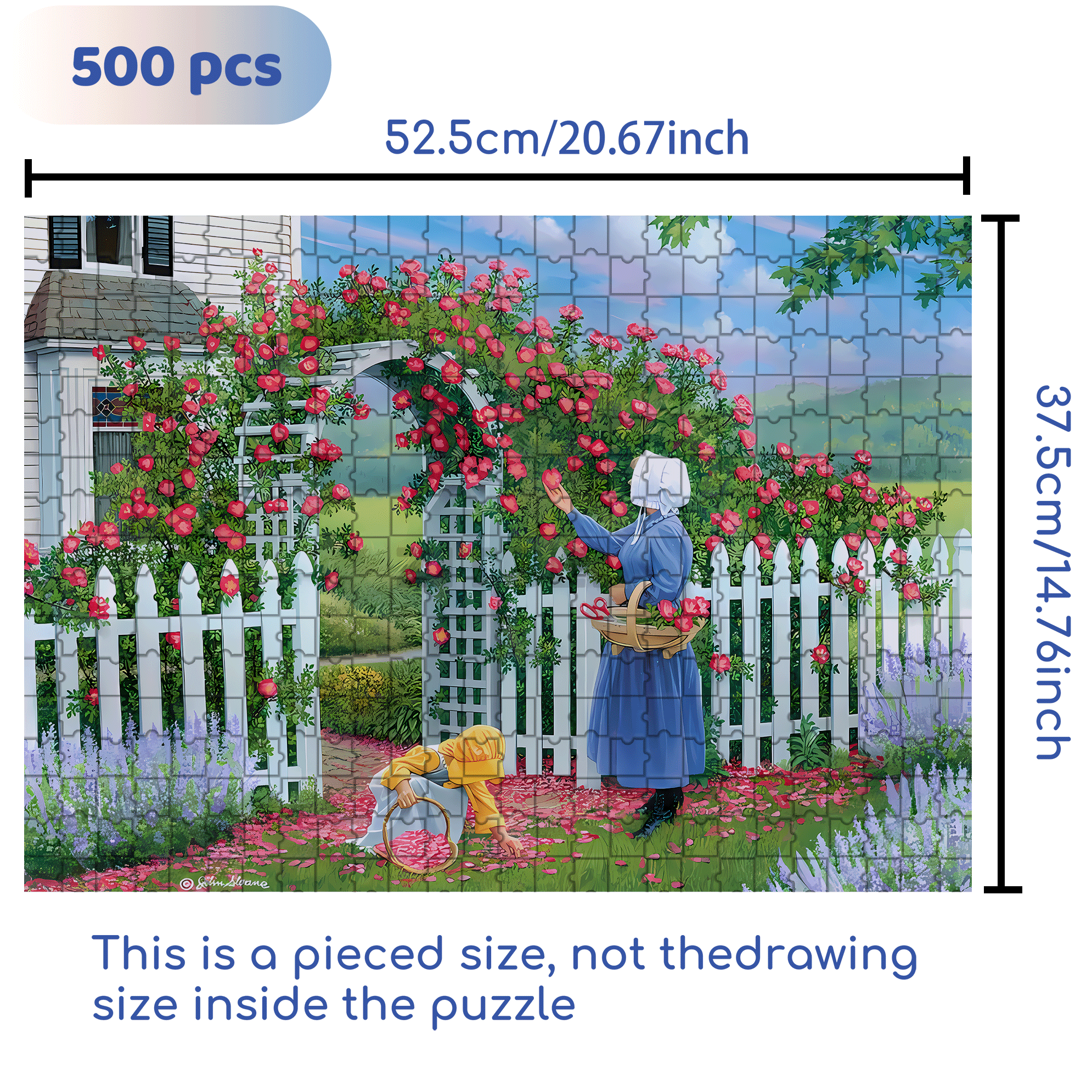 The Rose Arbor 500pcs/1000pcs Jigsaw Puzzle, Scratch-Resistant, Interactive Family Game & Brain-Boosting DIY Decor, Perfect for Halloween, Christmas & New Year Gifts, Family Puzzle Game