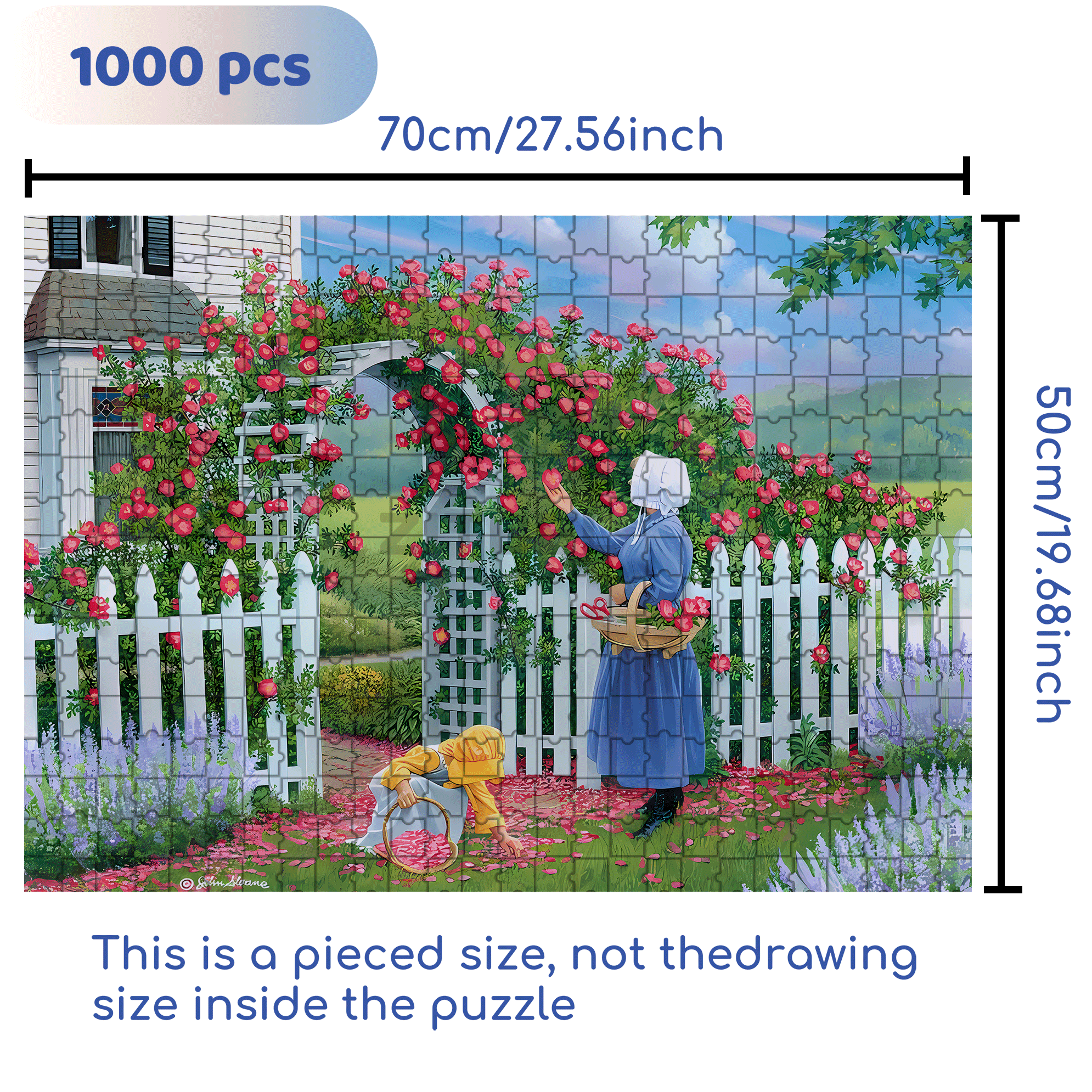 The Rose Arbor 500pcs/1000pcs Jigsaw Puzzle, Scratch-Resistant, Interactive Family Game & Brain-Boosting DIY Decor, Perfect for Halloween, Christmas & New Year Gifts, Family Puzzle Game