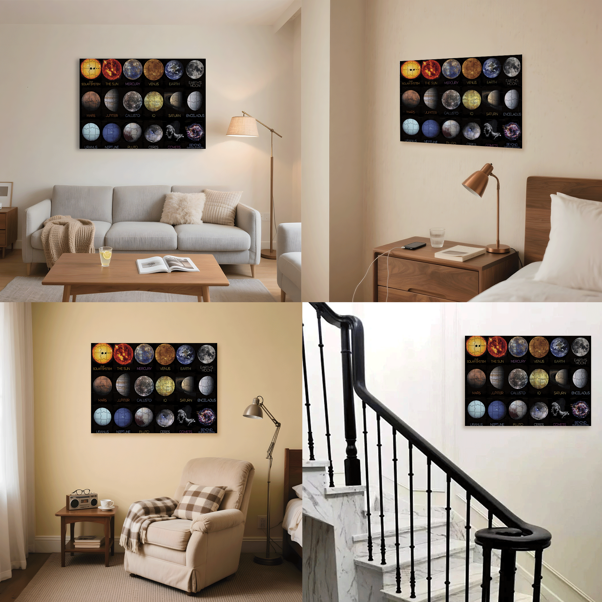 The Solar System 500pcs/1000pcs Jigsaw Puzzle, Scratch-Resistant, Interactive Family Game & Brain-Boosting DIY Decor, Perfect for Halloween, Christmas & New Year Gifts, Family Puzzle Game