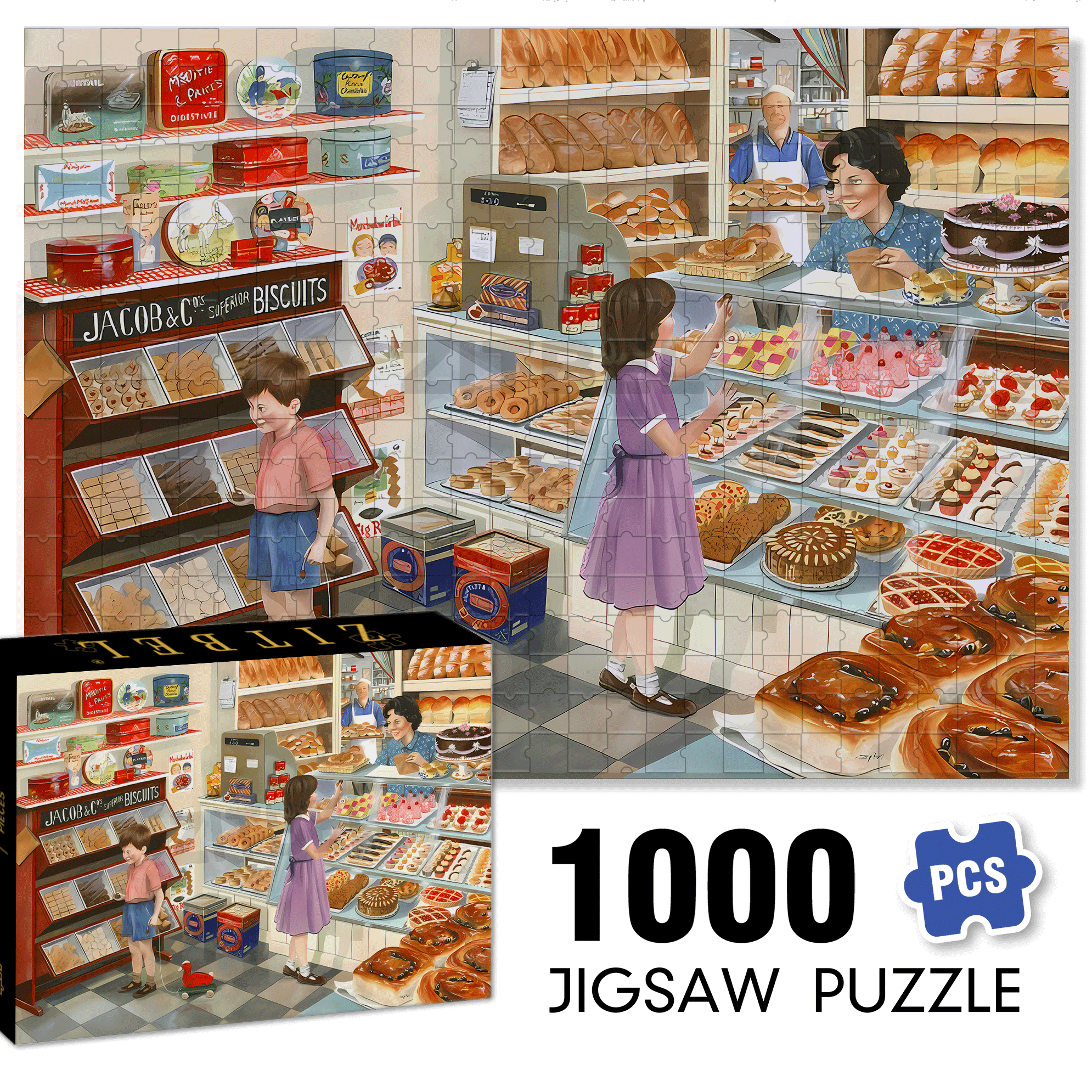Two Penny Treats 500pcs/1000pcs Jigsaw Puzzle, Scratch-Resistant, Interactive Family Game & Brain-Boosting DIY Decor, Perfect for Halloween, Christmas & New Year Gifts, Family Puzzle Game