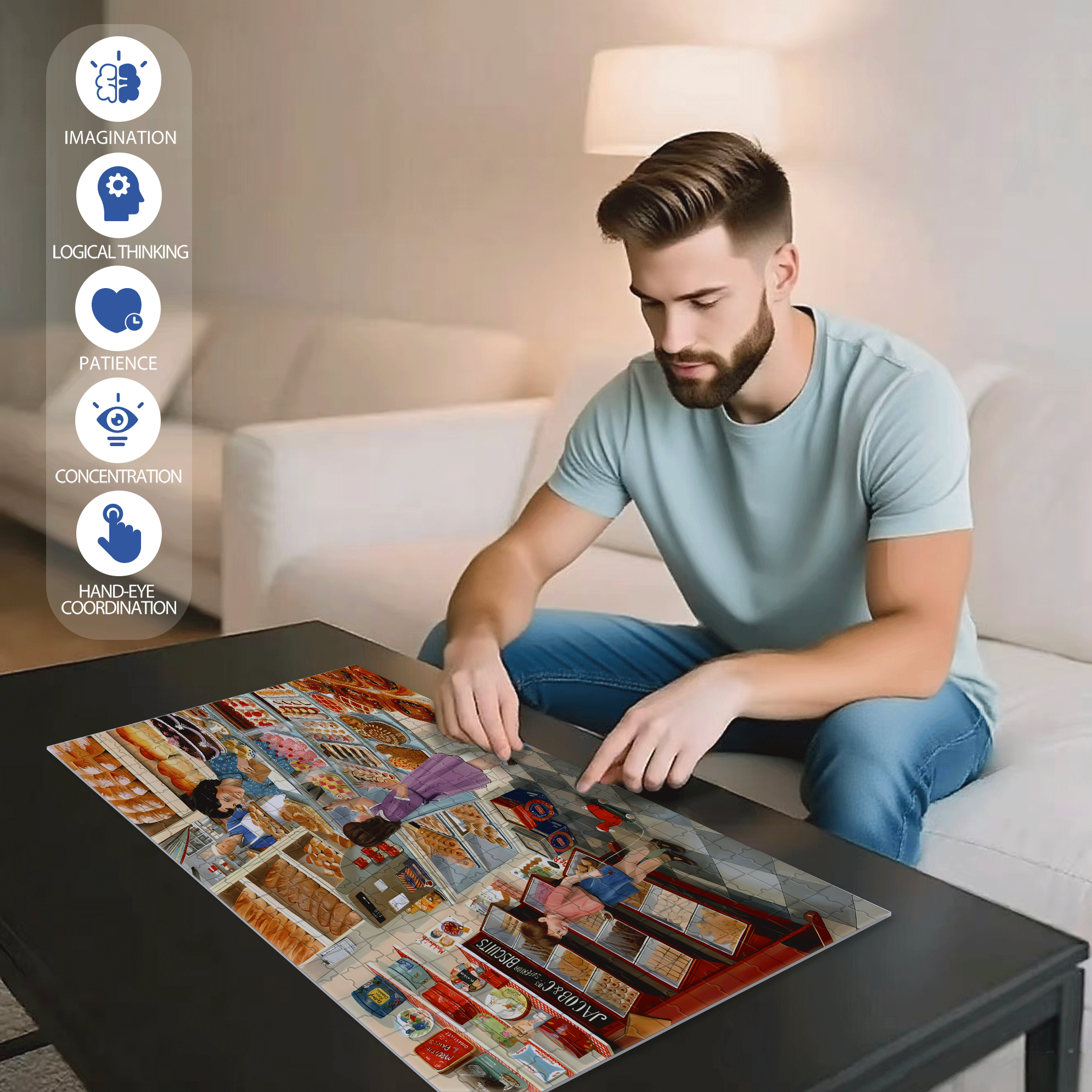Two Penny Treats 500pcs/1000pcs Jigsaw Puzzle, Scratch-Resistant, Interactive Family Game & Brain-Boosting DIY Decor, Perfect for Halloween, Christmas & New Year Gifts, Family Puzzle Game