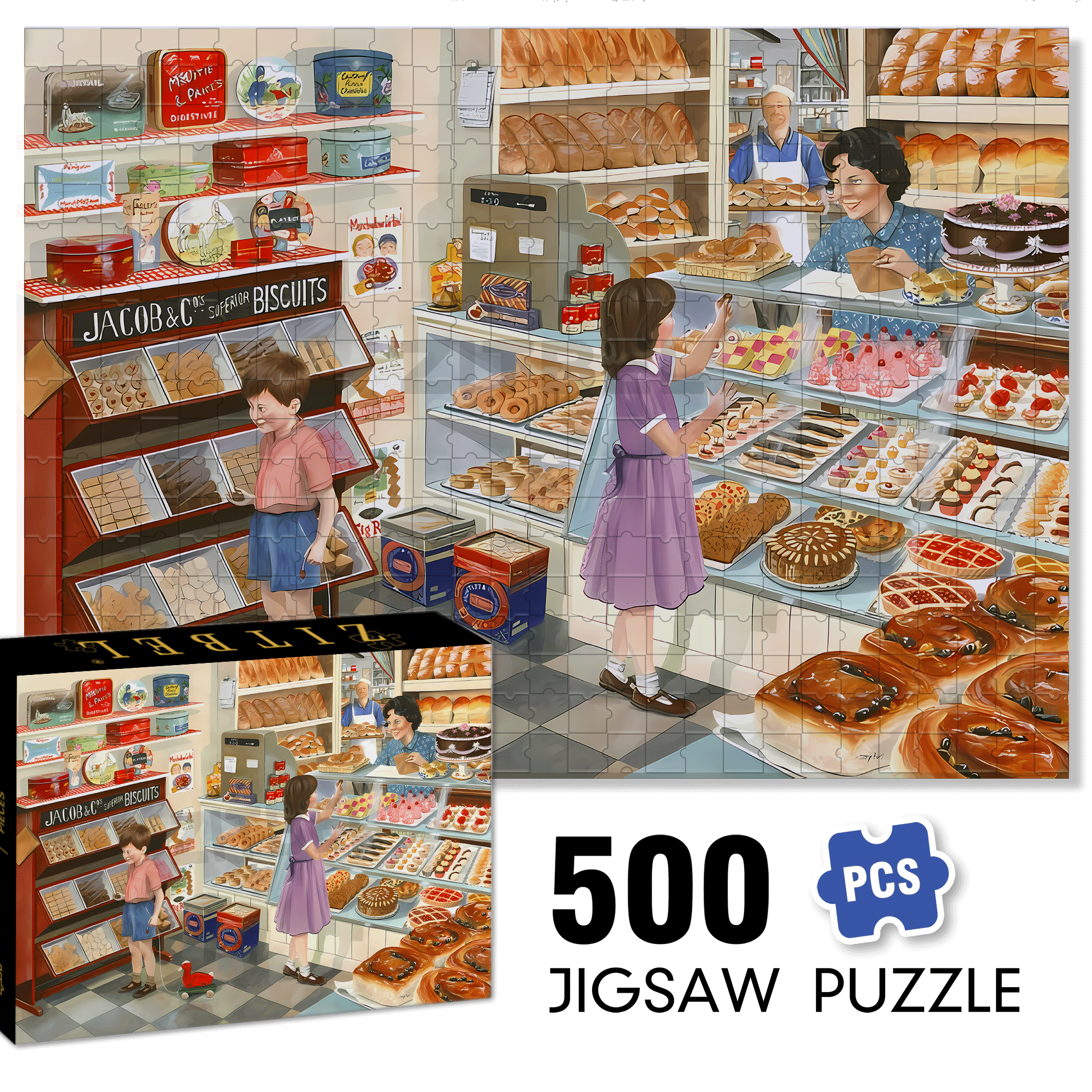 Two Penny Treats 500pcs/1000pcs Jigsaw Puzzle, Scratch-Resistant, Interactive Family Game & Brain-Boosting DIY Decor, Perfect for Halloween, Christmas & New Year Gifts, Family Puzzle Game