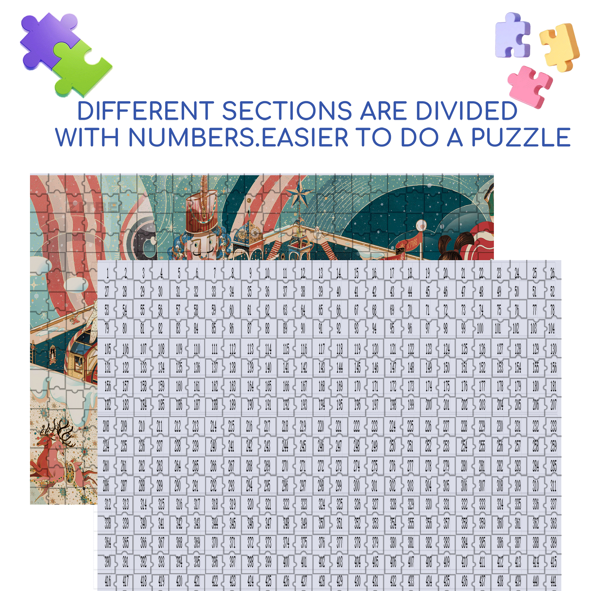 Unboxing Christmas 500pcs/1000pcs Jigsaw Puzzle, Scratch-Resistant, Interactive Family Game & Brain-Boosting DIY Decor, Perfect for Halloween, Christmas & New Year Gifts, Family Puzzle Game