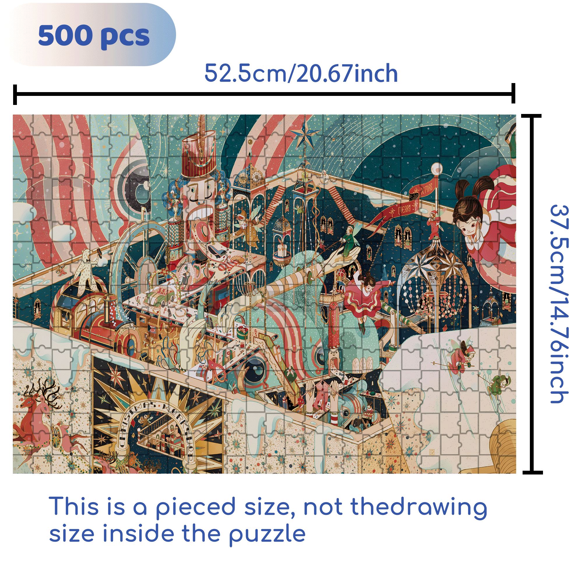 Unboxing Christmas 500pcs/1000pcs Jigsaw Puzzle, Scratch-Resistant, Interactive Family Game & Brain-Boosting DIY Decor, Perfect for Halloween, Christmas & New Year Gifts, Family Puzzle Game