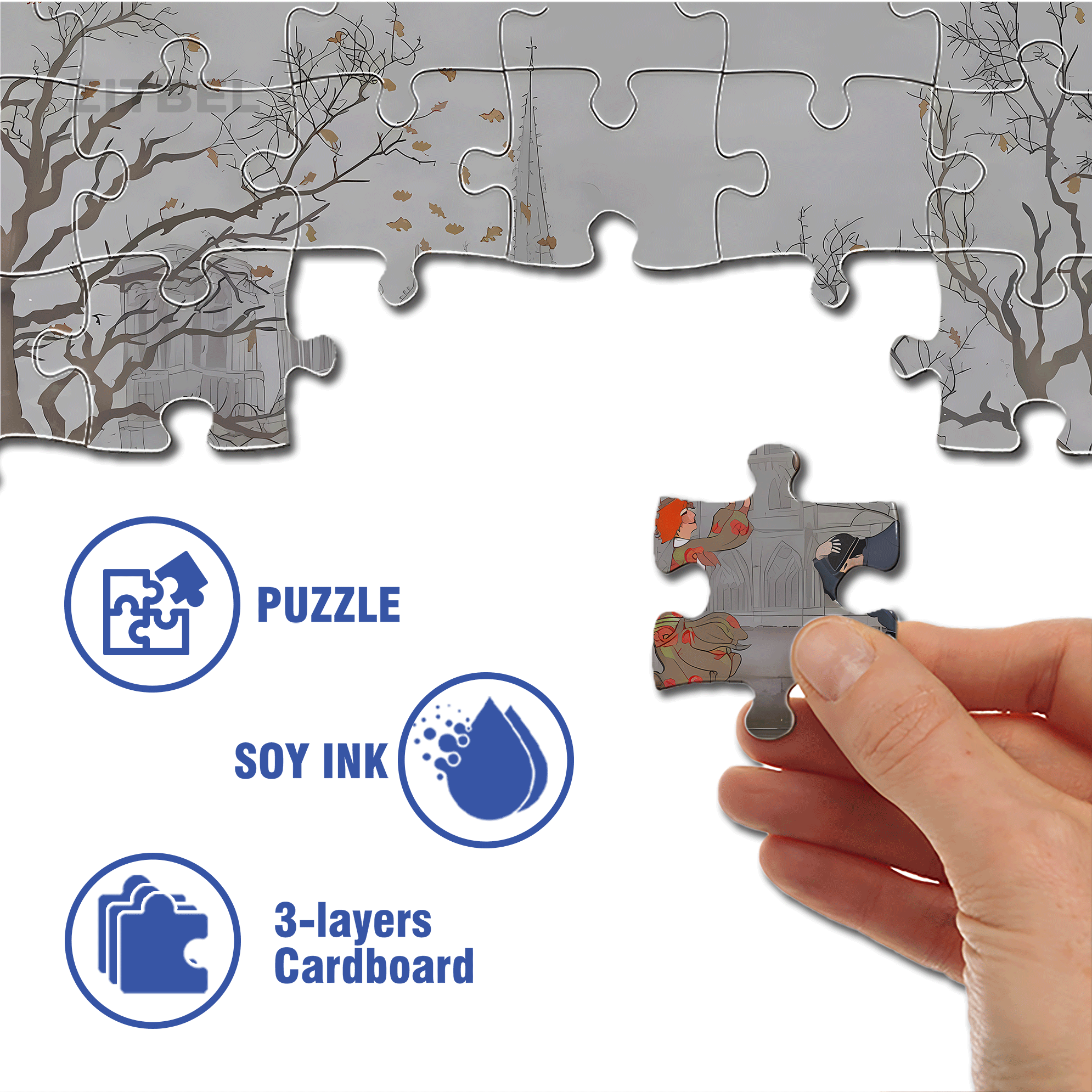 Windward 500pcs/1000pcs Jigsaw Puzzle, Scratch-Resistant, Interactive Family Game & Brain-Boosting DIY Decor, Perfect for Halloween, Christmas & New Year Gifts, Family Puzzle Game