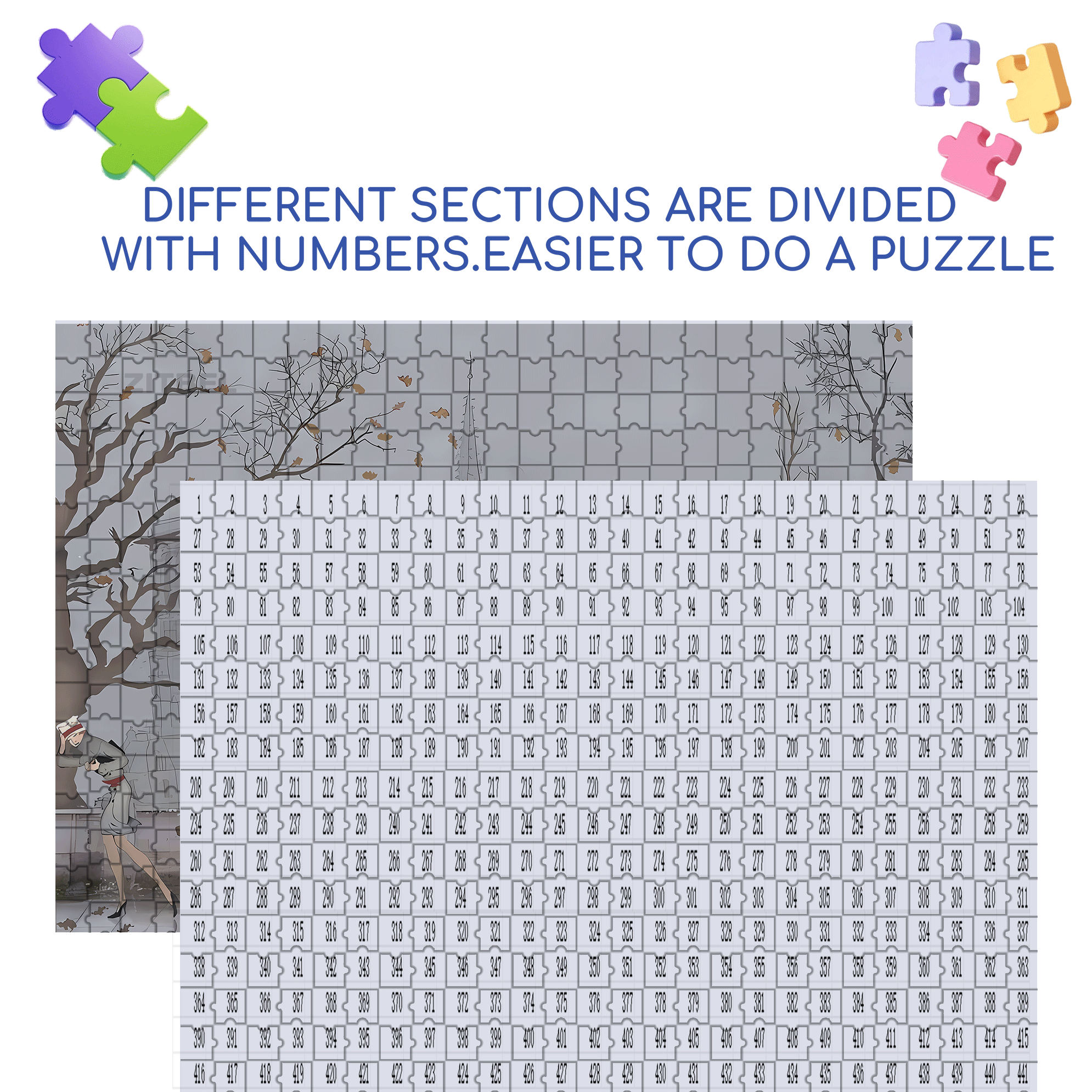 Windward 500pcs/1000pcs Jigsaw Puzzle, Scratch-Resistant, Interactive Family Game & Brain-Boosting DIY Decor, Perfect for Halloween, Christmas & New Year Gifts, Family Puzzle Game