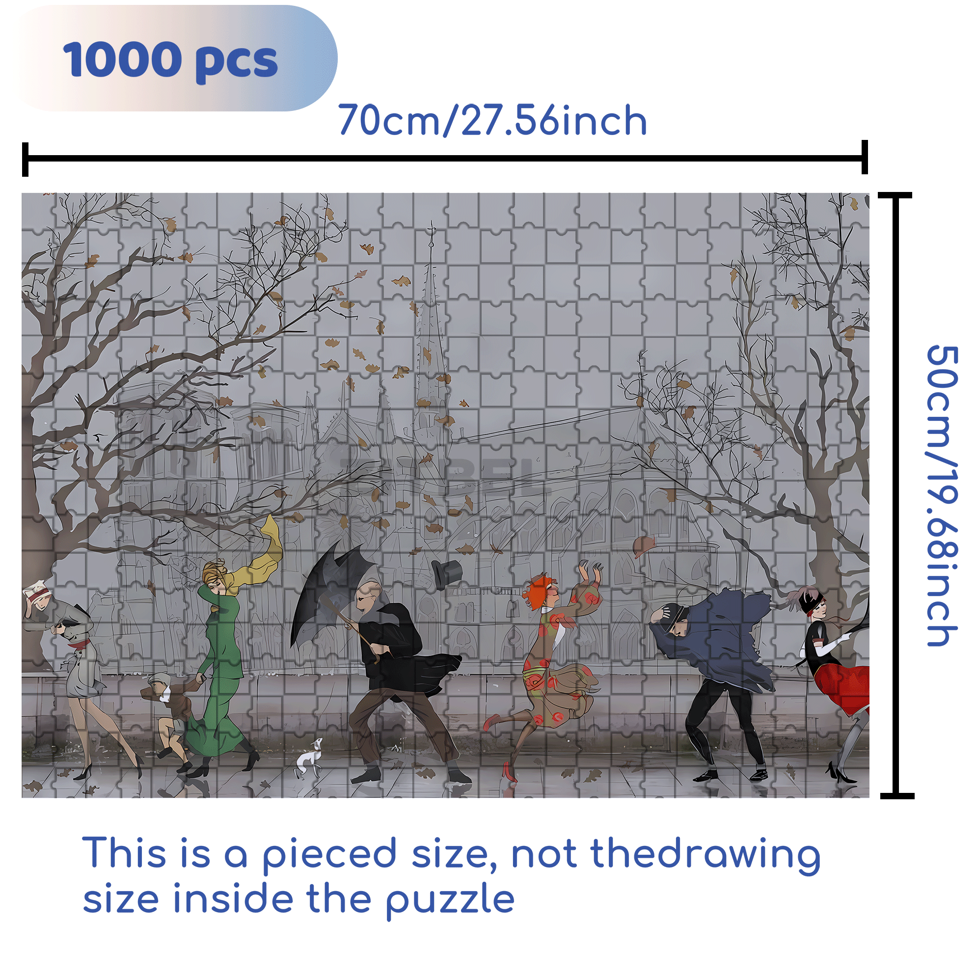 Windward 500pcs/1000pcs Jigsaw Puzzle, Scratch-Resistant, Interactive Family Game & Brain-Boosting DIY Decor, Perfect for Halloween, Christmas & New Year Gifts, Family Puzzle Game
