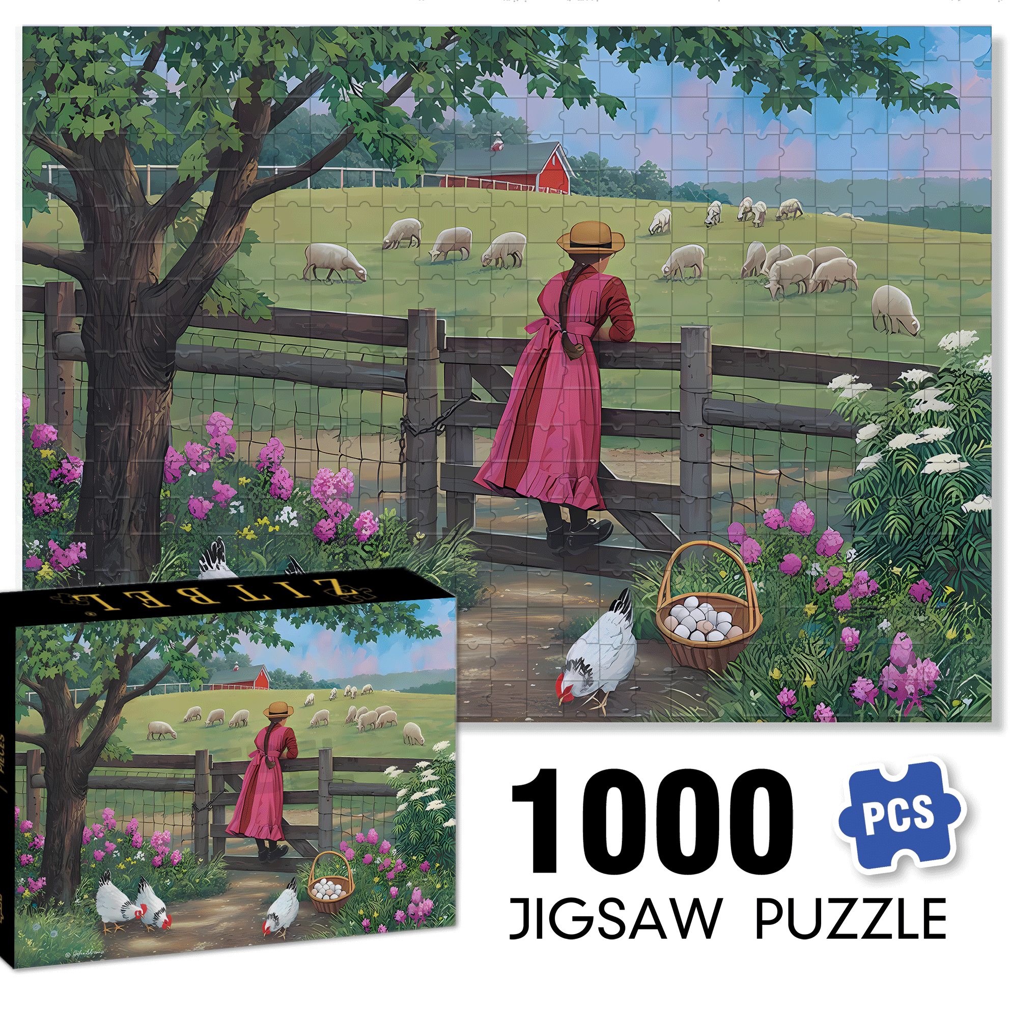 Wool Gathering 500pcs/1000pcs Jigsaw Puzzle, Scratch-Resistant, Interactive Family Game & Brain-Boosting DIY Decor, Perfect for Halloween, Christmas & New Year Gifts, Family Puzzle Game
