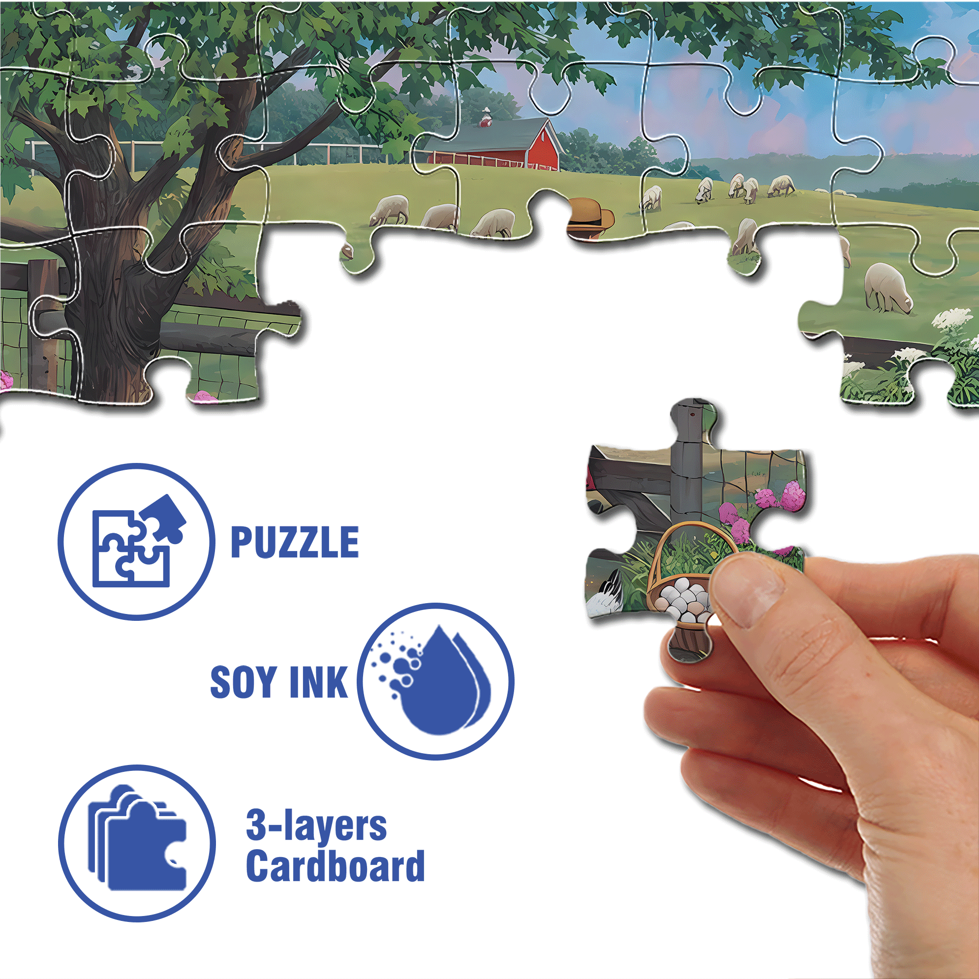 Wool Gathering 500pcs/1000pcs Jigsaw Puzzle, Scratch-Resistant, Interactive Family Game & Brain-Boosting DIY Decor, Perfect for Halloween, Christmas & New Year Gifts, Family Puzzle Game