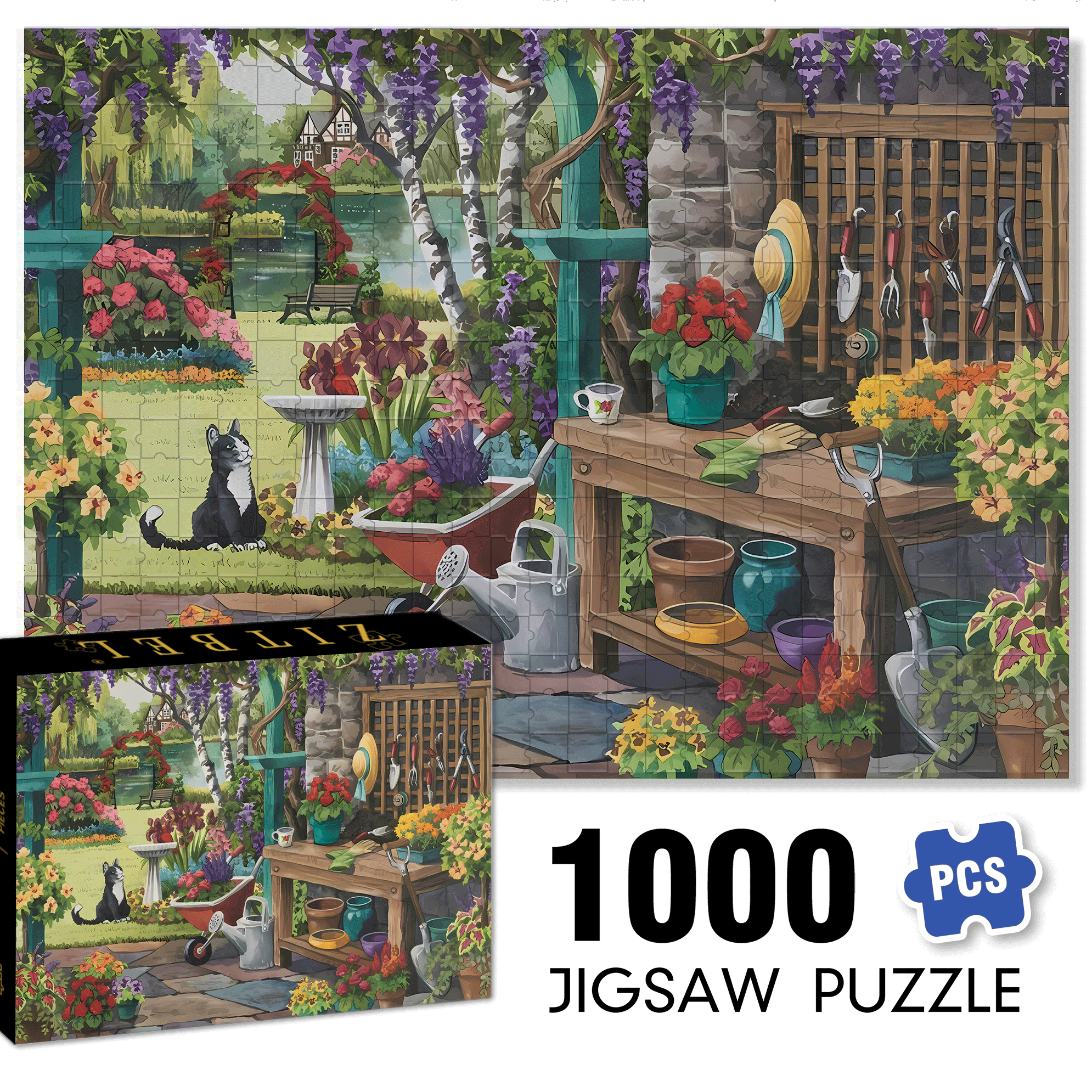 Workbench 500pcs/1000pcs Jigsaw Puzzle, Scratch-Resistant, Interactive Family Game & Brain-Boosting DIY Decor, Perfect for Halloween, Christmas & New Year Gifts, Family Puzzle Game