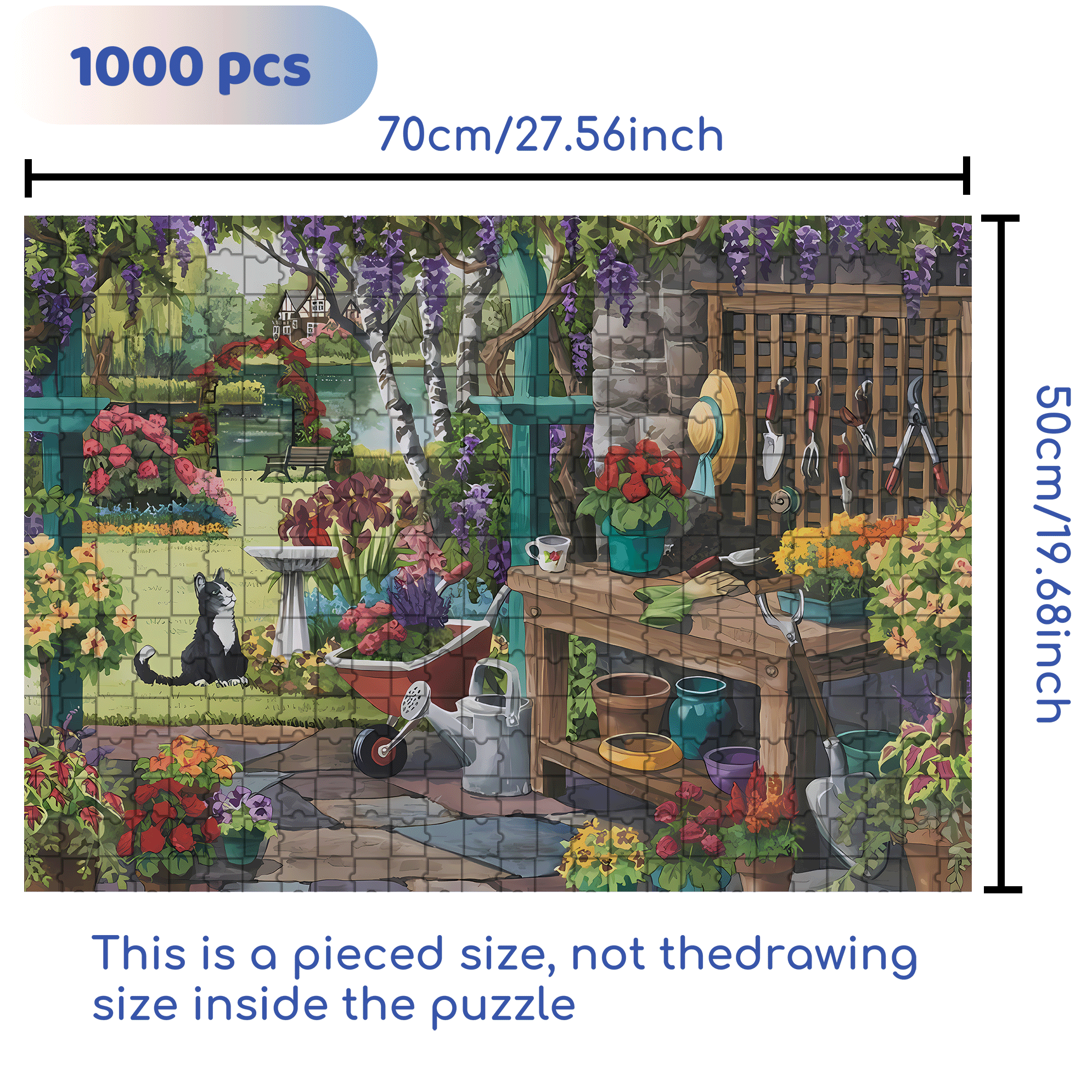 Workbench 500pcs/1000pcs Jigsaw Puzzle, Scratch-Resistant, Interactive Family Game & Brain-Boosting DIY Decor, Perfect for Halloween, Christmas & New Year Gifts, Family Puzzle Game
