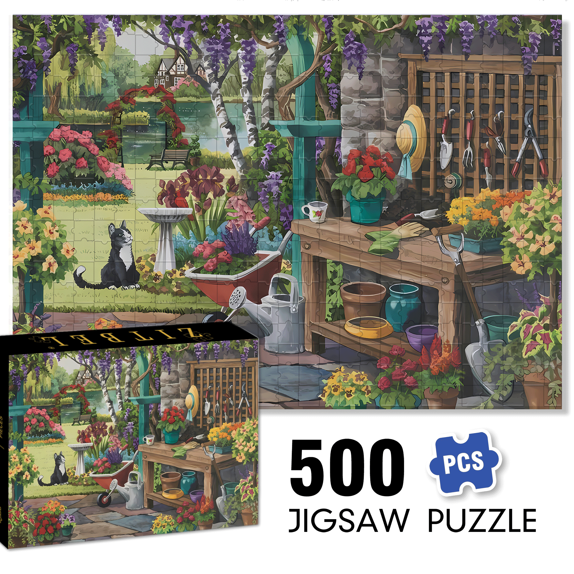 Workbench 500pcs/1000pcs Jigsaw Puzzle, Scratch-Resistant, Interactive Family Game & Brain-Boosting DIY Decor, Perfect for Halloween, Christmas & New Year Gifts, Family Puzzle Game