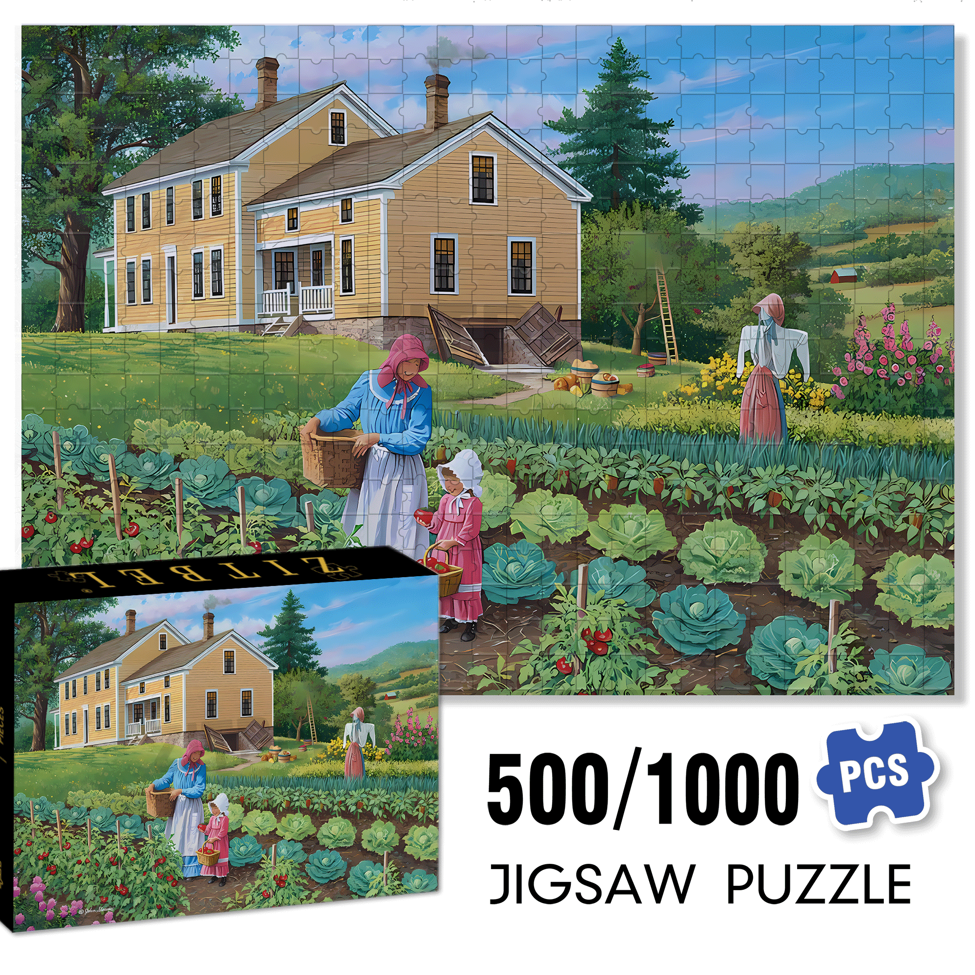 Worth the Work 500pcs/1000pcs Jigsaw Puzzle, Scratch-Resistant, Interactive Family Game & Brain-Boosting DIY Decor, Perfect for Halloween, Christmas & New Year Gifts, Family Puzzle Game