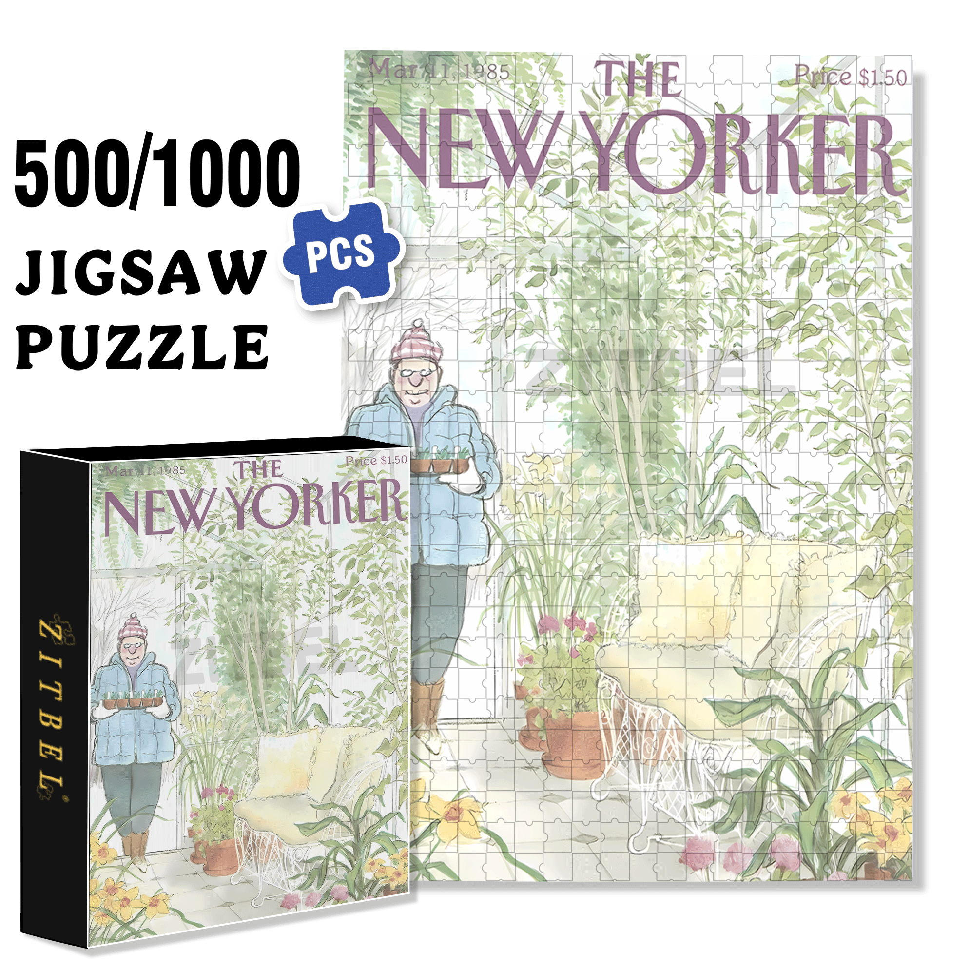 A Corner Of The Greenhouse 500pcs/1000pcs Jigsaw Puzzle, Scratch-Resistant, Interactive Family Game & Brain-Boosting DIY Decor, Perfect for Halloween, Christmas & New Year Gifts, Family Puzzle Game