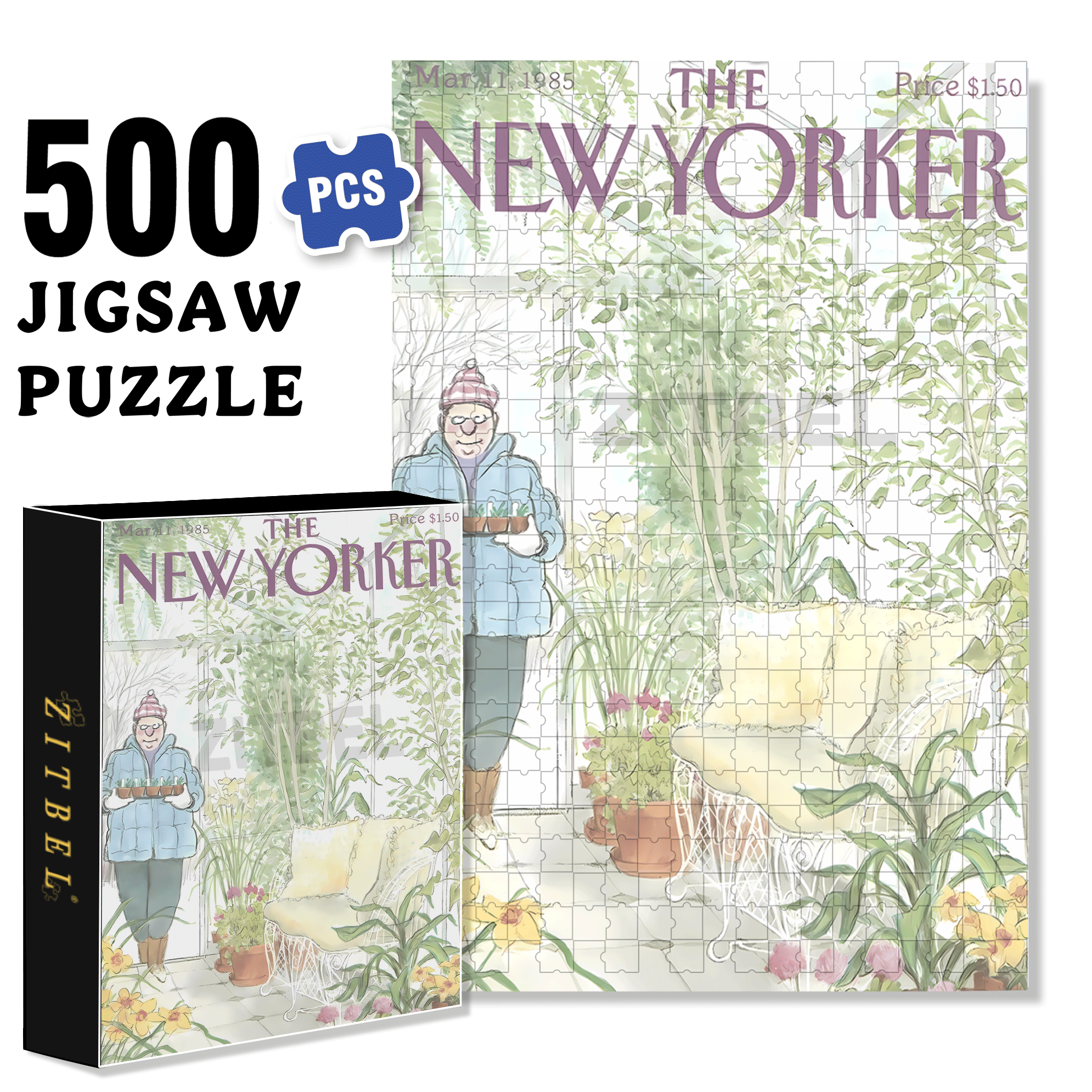 A Corner Of The Greenhouse 500pcs/1000pcs Jigsaw Puzzle, Scratch-Resistant, Interactive Family Game & Brain-Boosting DIY Decor, Perfect for Halloween, Christmas & New Year Gifts, Family Puzzle Game
