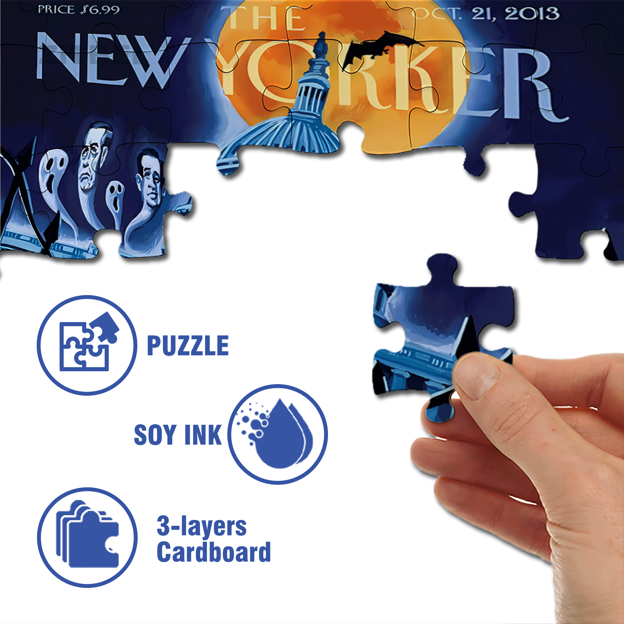 A Terrifying Night 500pcs/1000pcs Jigsaw Puzzle, Scratch-Resistant, Interactive Family Game & Brain-Boosting DIY Decor, Perfect for Halloween, Christmas & New Year Gifts, Family Puzzle Game