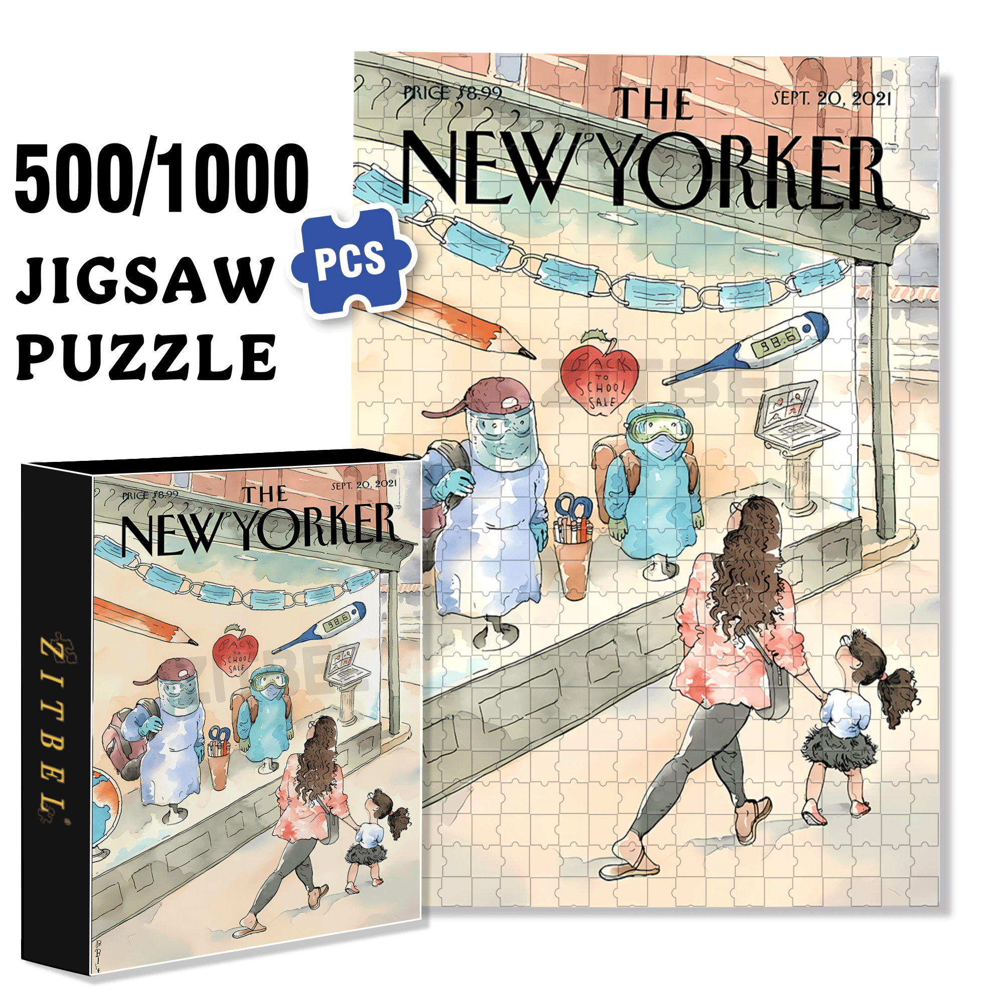 Back To School Sale 500pcs/1000pcs Jigsaw Puzzle, Scratch-Resistant, Interactive Family Game & Brain-Boosting DIY Decor, Perfect for Halloween, Christmas & New Year Gifts, Family Puzzle Game