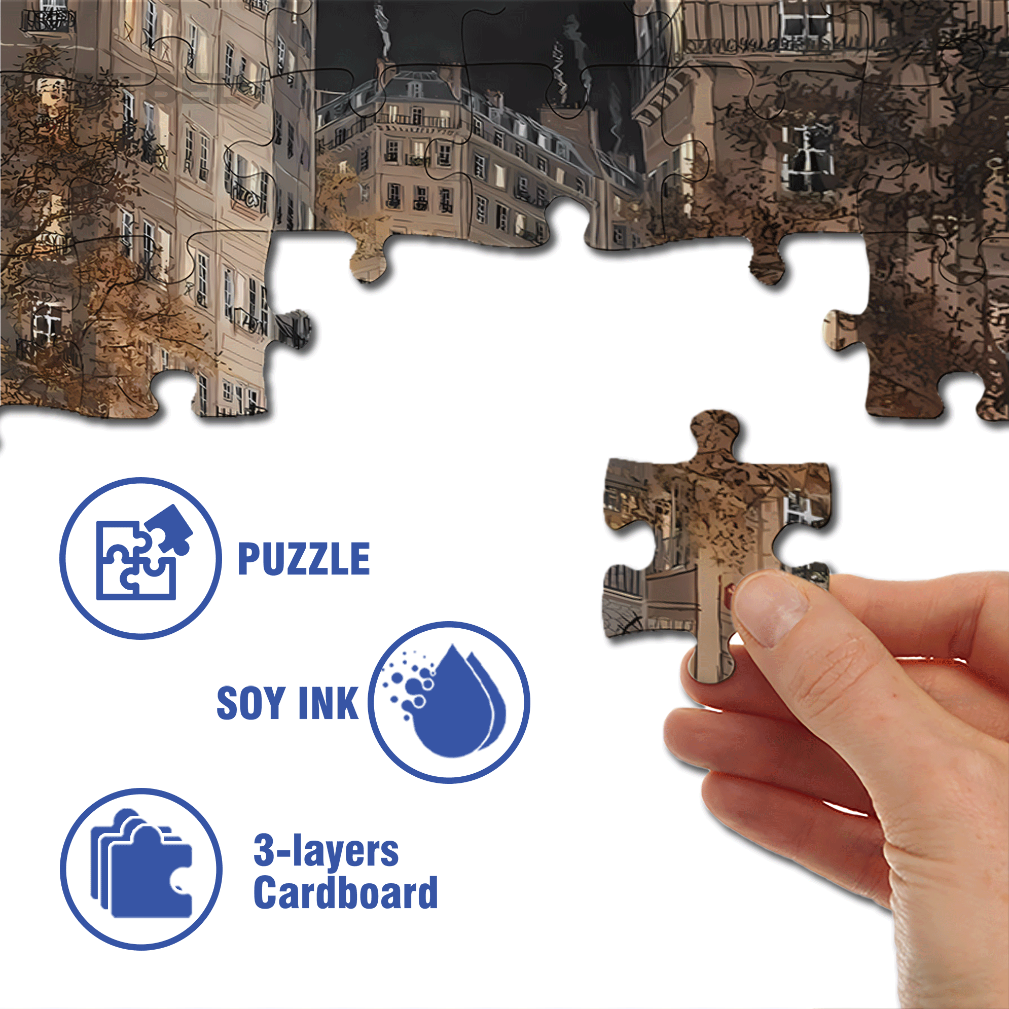 Cafe & Bar 500pcs/1000pcs Jigsaw Puzzle, Scratch-Resistant, Interactive Family Game & Brain-Boosting DIY Decor, Perfect for Halloween, Christmas & New Year Gifts, Family Puzzle Game