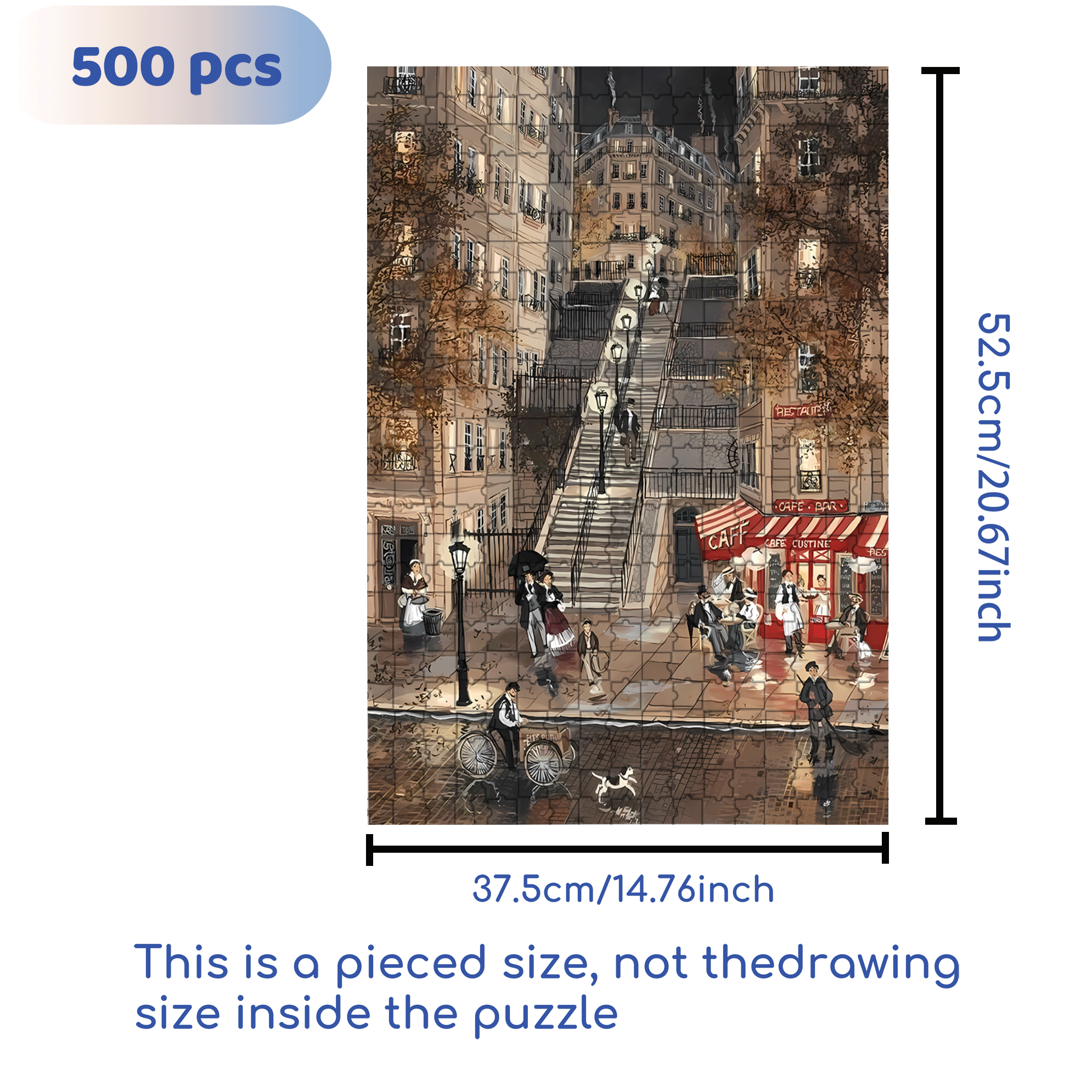 Cafe & Bar 500pcs/1000pcs Jigsaw Puzzle, Scratch-Resistant, Interactive Family Game & Brain-Boosting DIY Decor, Perfect for Halloween, Christmas & New Year Gifts, Family Puzzle Game