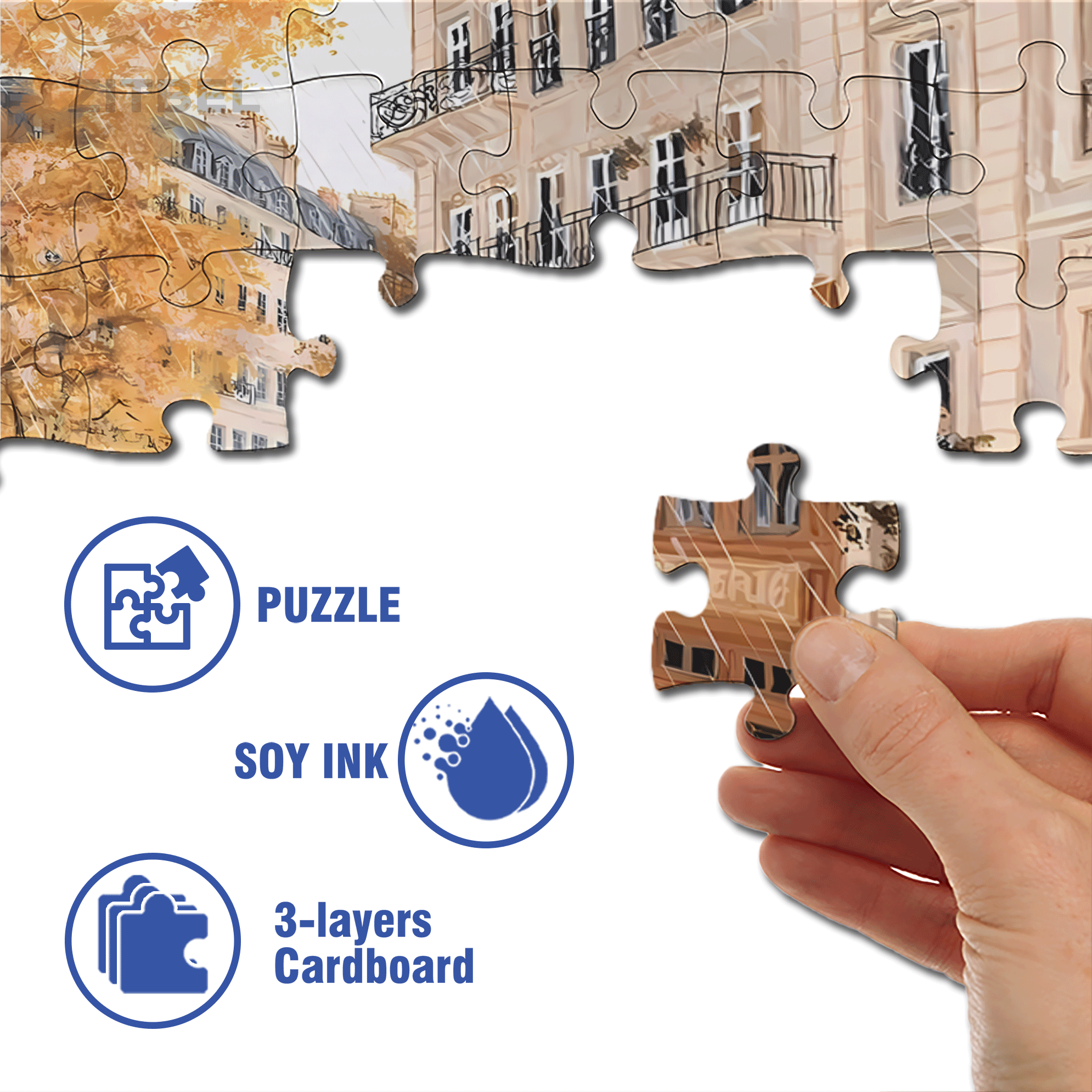 Cafe & Restaurant 500pcs/1000pcs Jigsaw Puzzle, Scratch-Resistant, Interactive Family Game & Brain-Boosting DIY Decor, Perfect for Halloween, Christmas & New Year Gifts, Family Puzzle Game